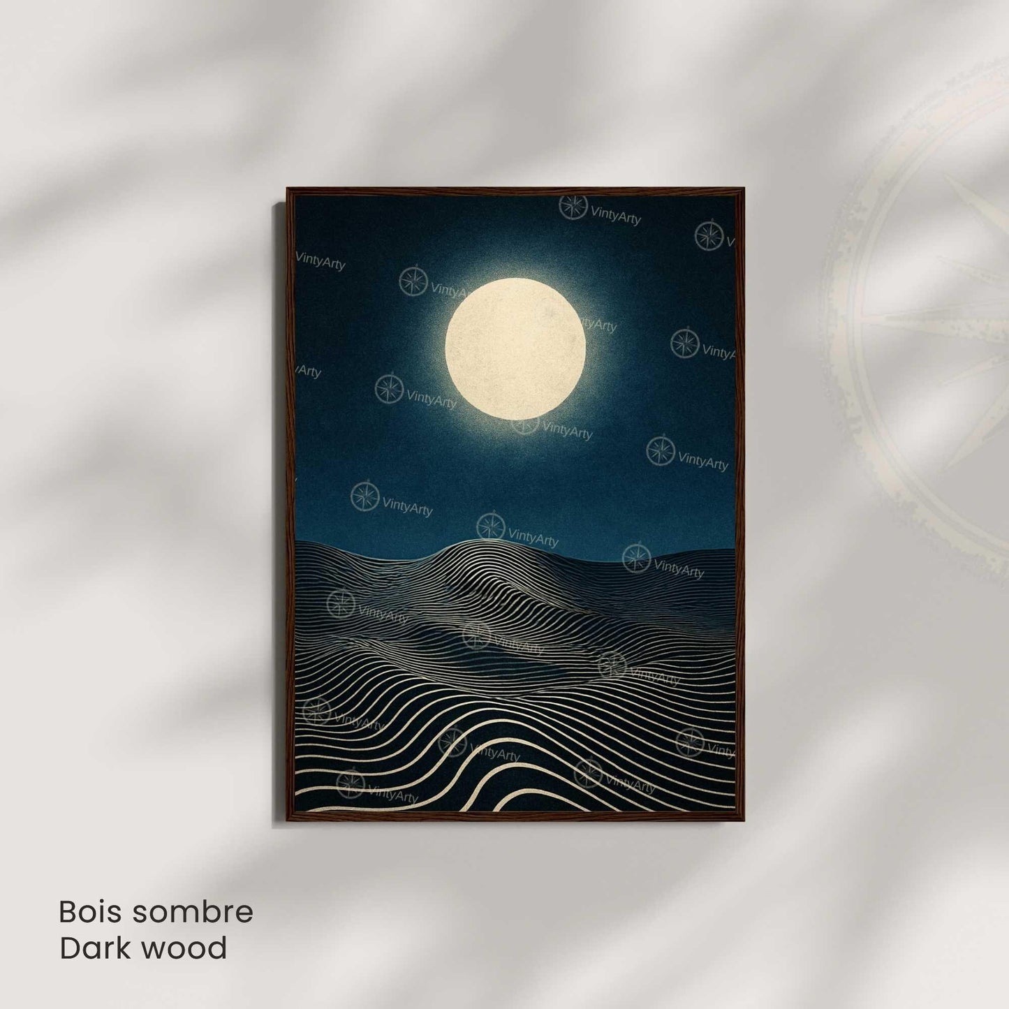 Affiche Lune Minimaliste – Poster abstrait nuit étoilée – Art mural moderne