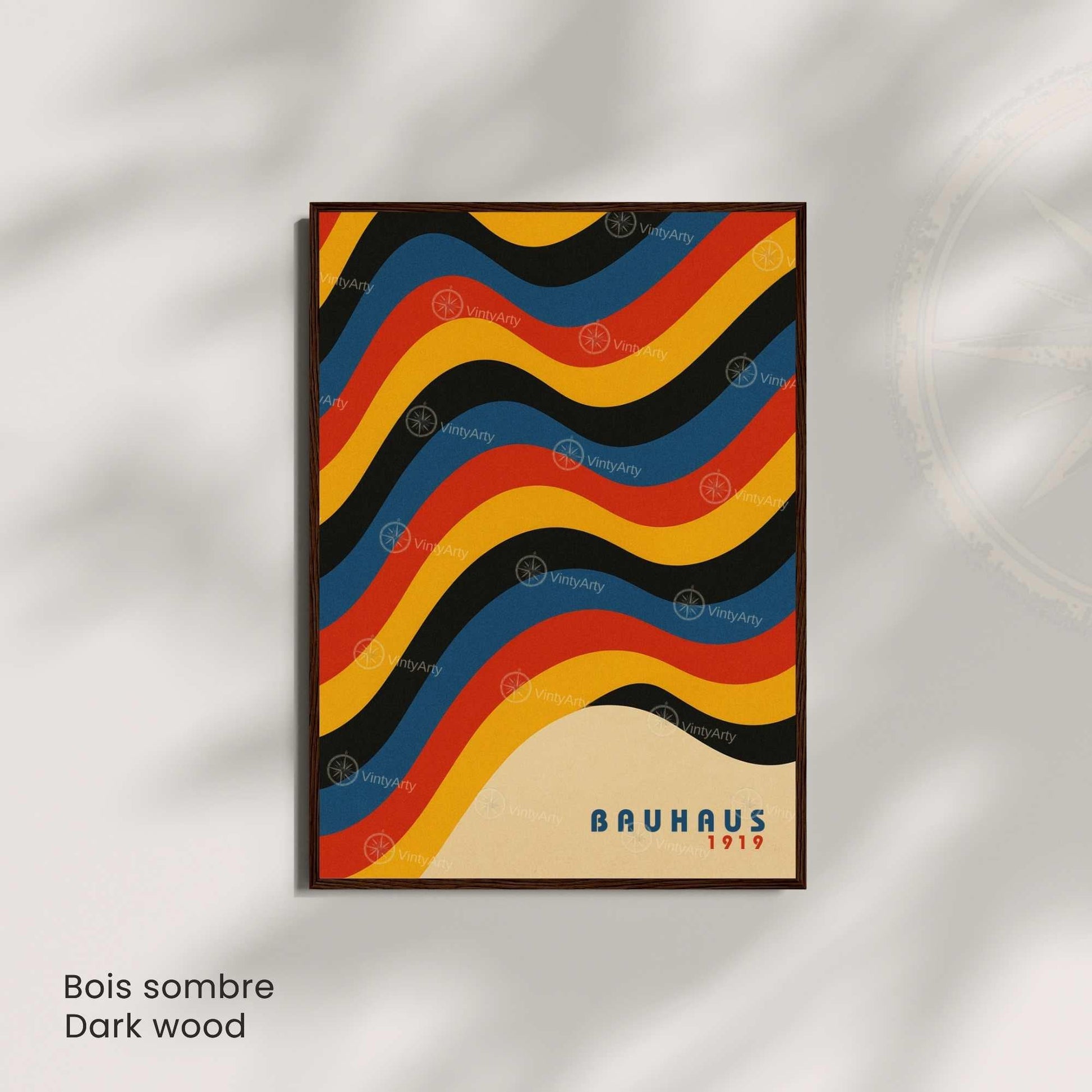 Affiche Bauhaus Vagues – Poster abstrait géométrique – Art mural design