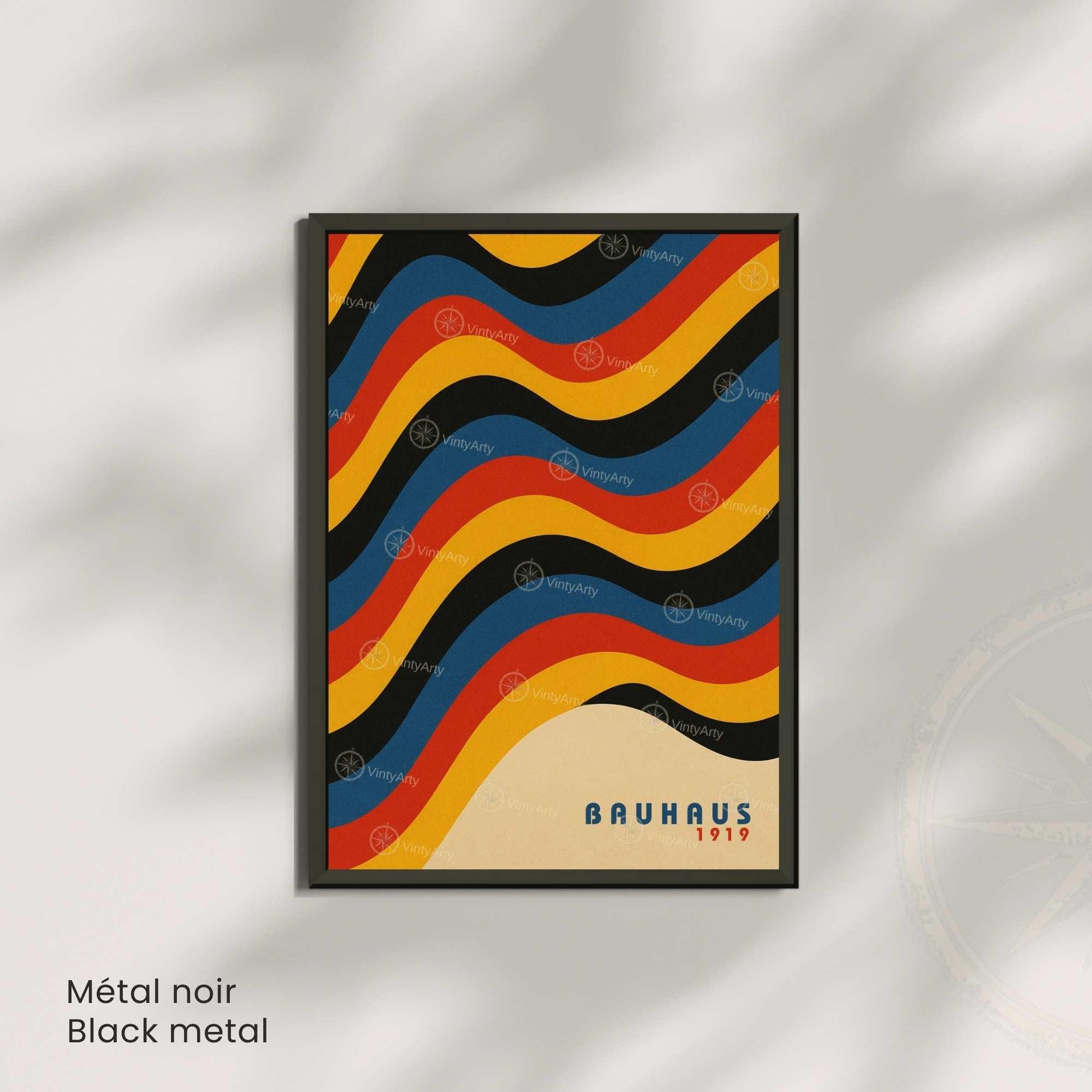 Affiche Bauhaus Vagues – Poster abstrait géométrique – Art mural design