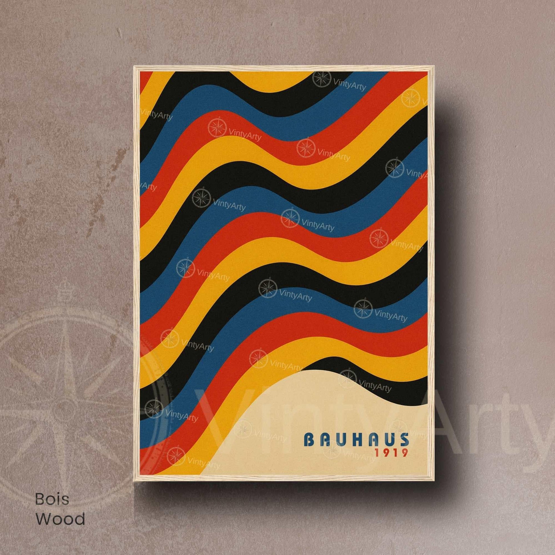 Affiche Bauhaus Vagues – Poster abstrait géométrique – Art mural design