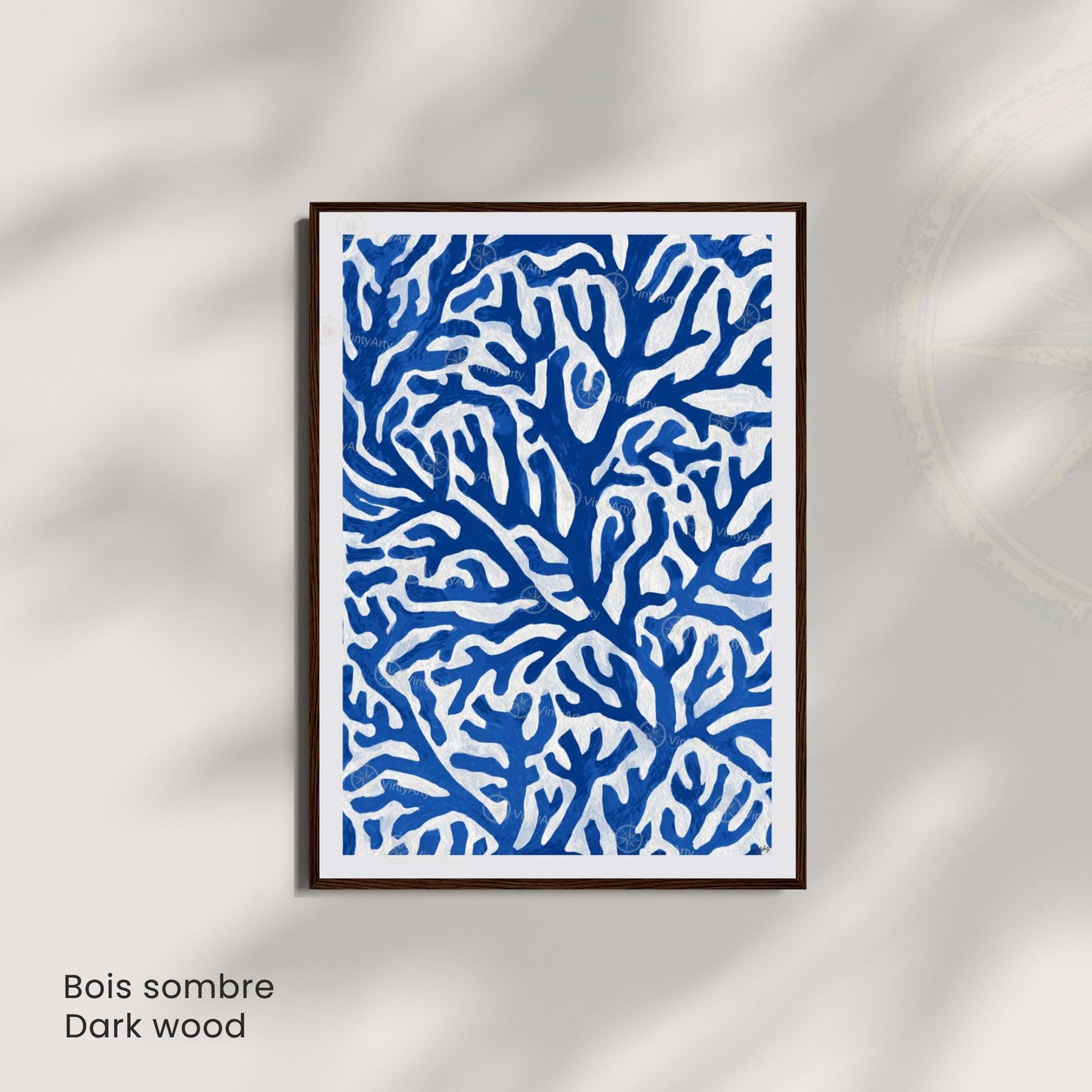 Affiche Matisse Bleu – Poster corail abstrait – Art mural moderne
