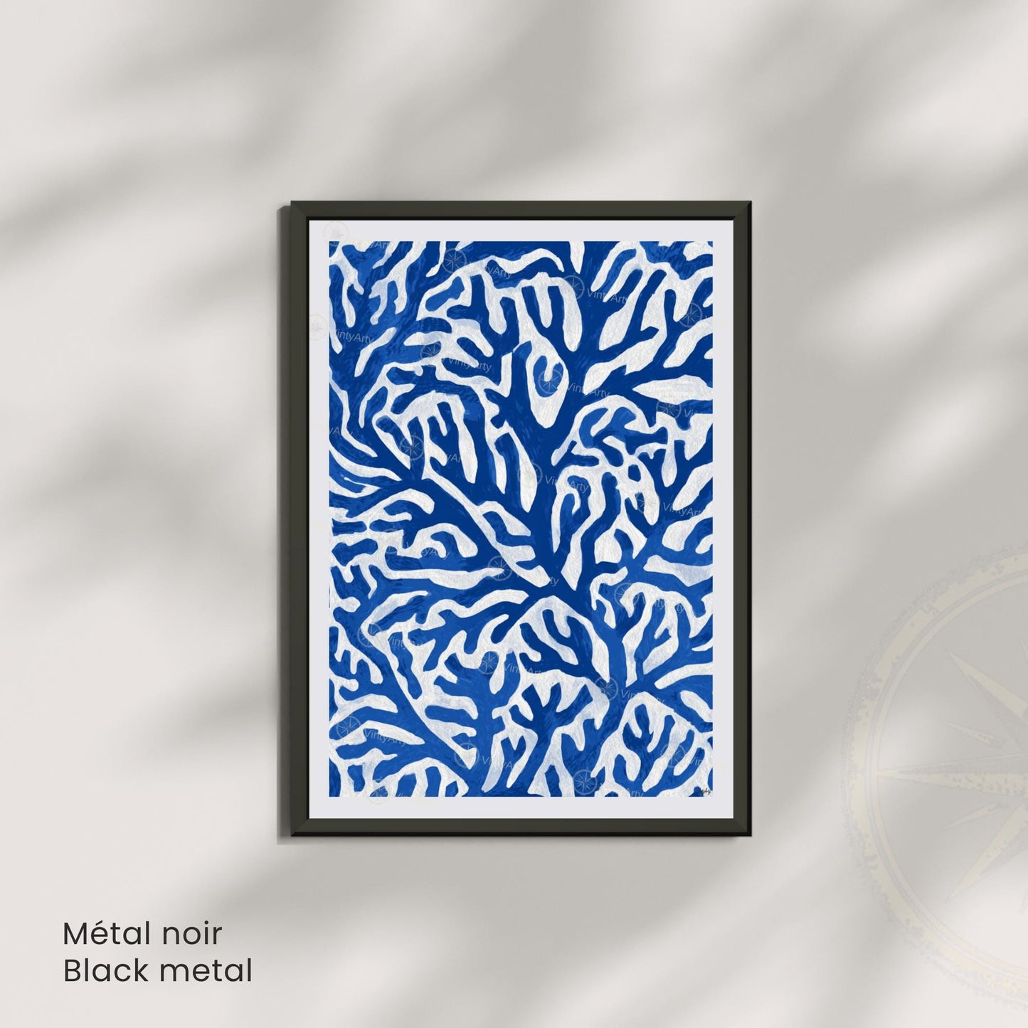 Affiche Matisse Bleu – Poster corail abstrait – Art mural moderne
