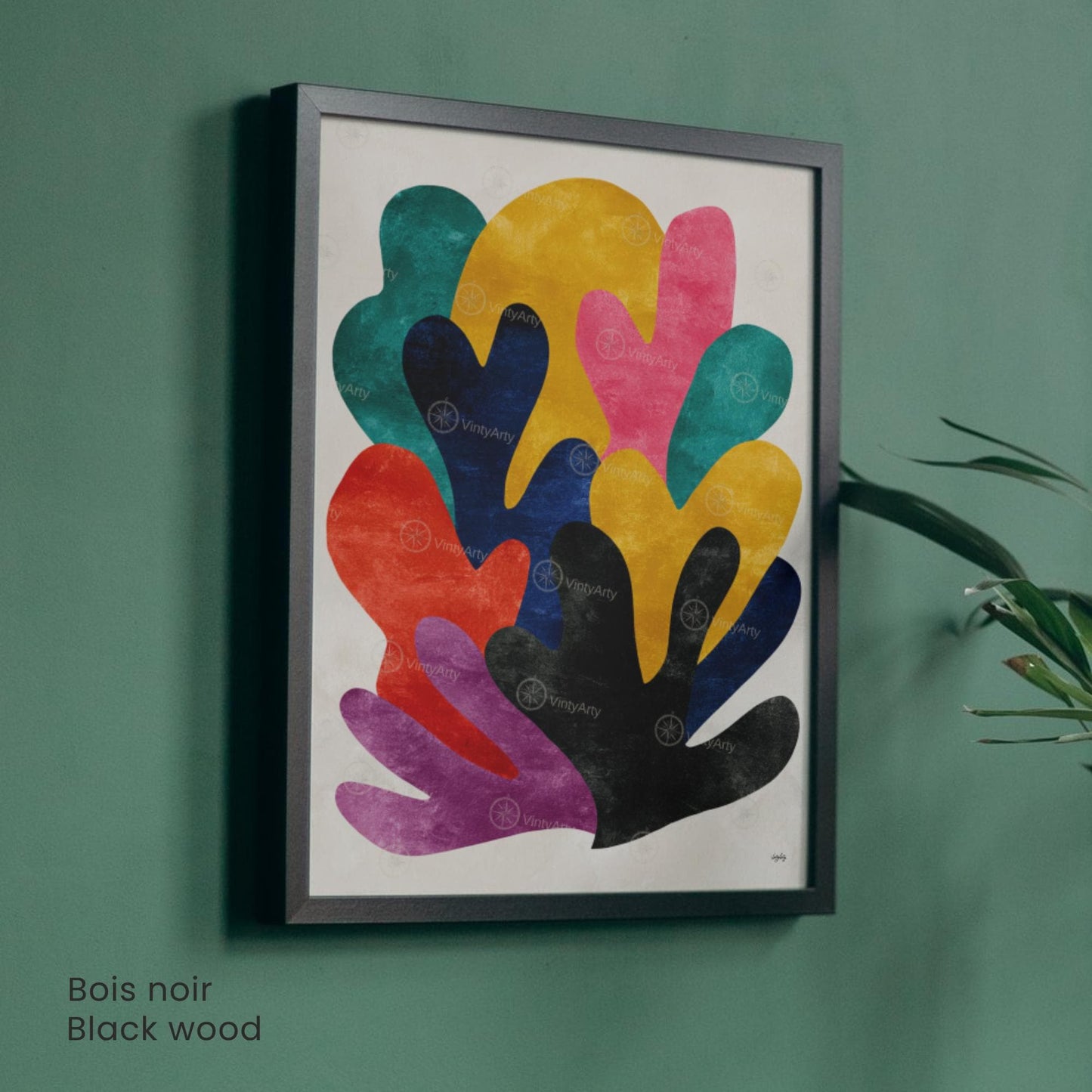 Affiche Matisse multicolore – Poster corail abstrait – Art mural moderne - Affiche inspiration Matisse