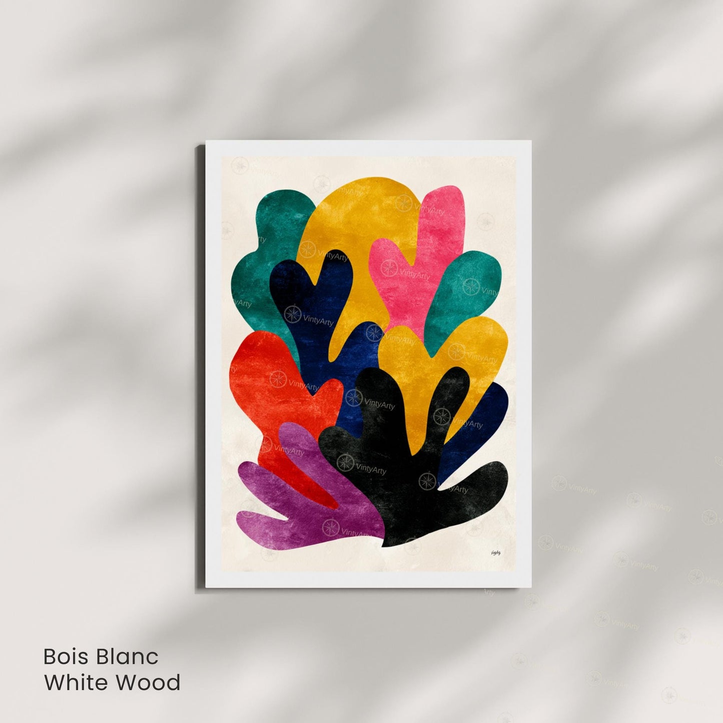 Affiche Matisse multicolore – Poster corail abstrait – Art mural moderne - Affiche inspiration Matisse