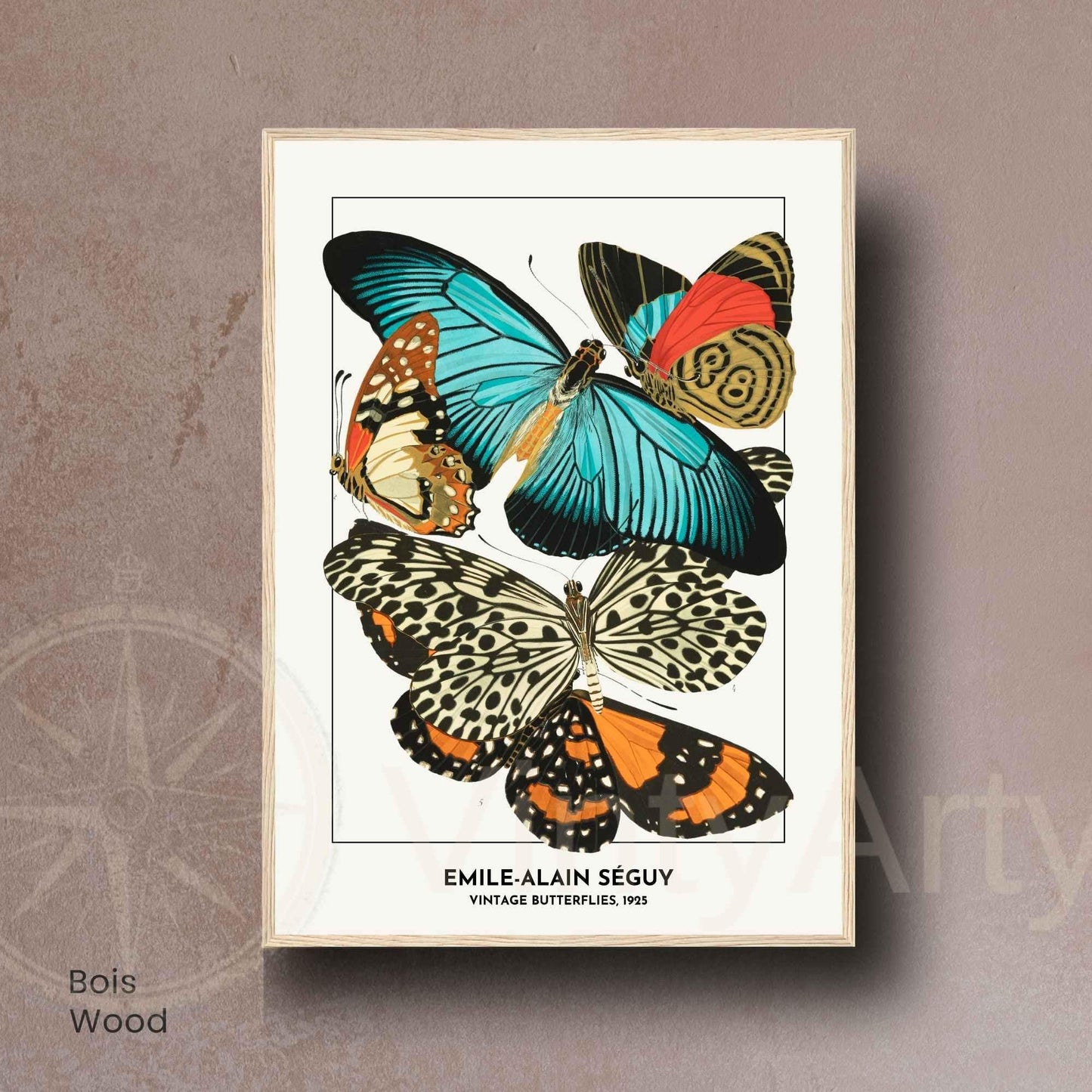 Affiche papillons vintage – Illustration Émile-Alain Séguy 1925 – Poster naturaliste