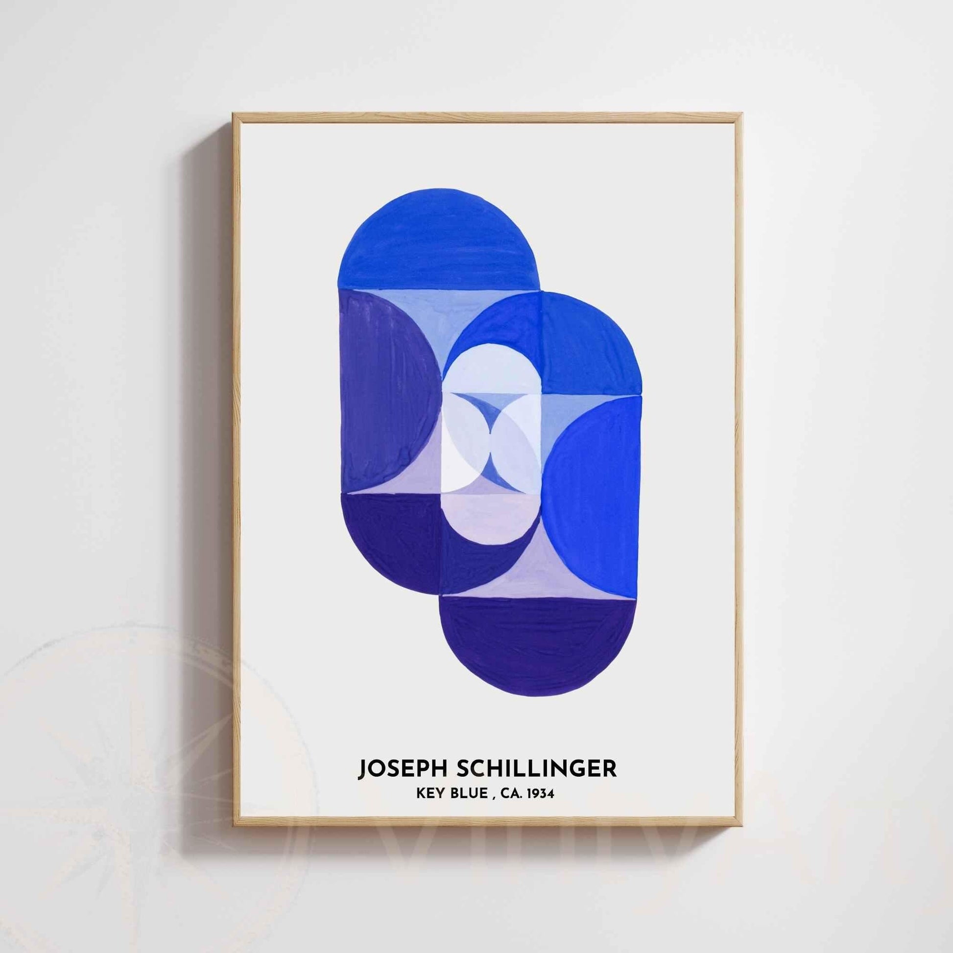 Affiche abstraite bleue – Joseph Schillinger Key Blue 1934 – Poster art géométrique vintage