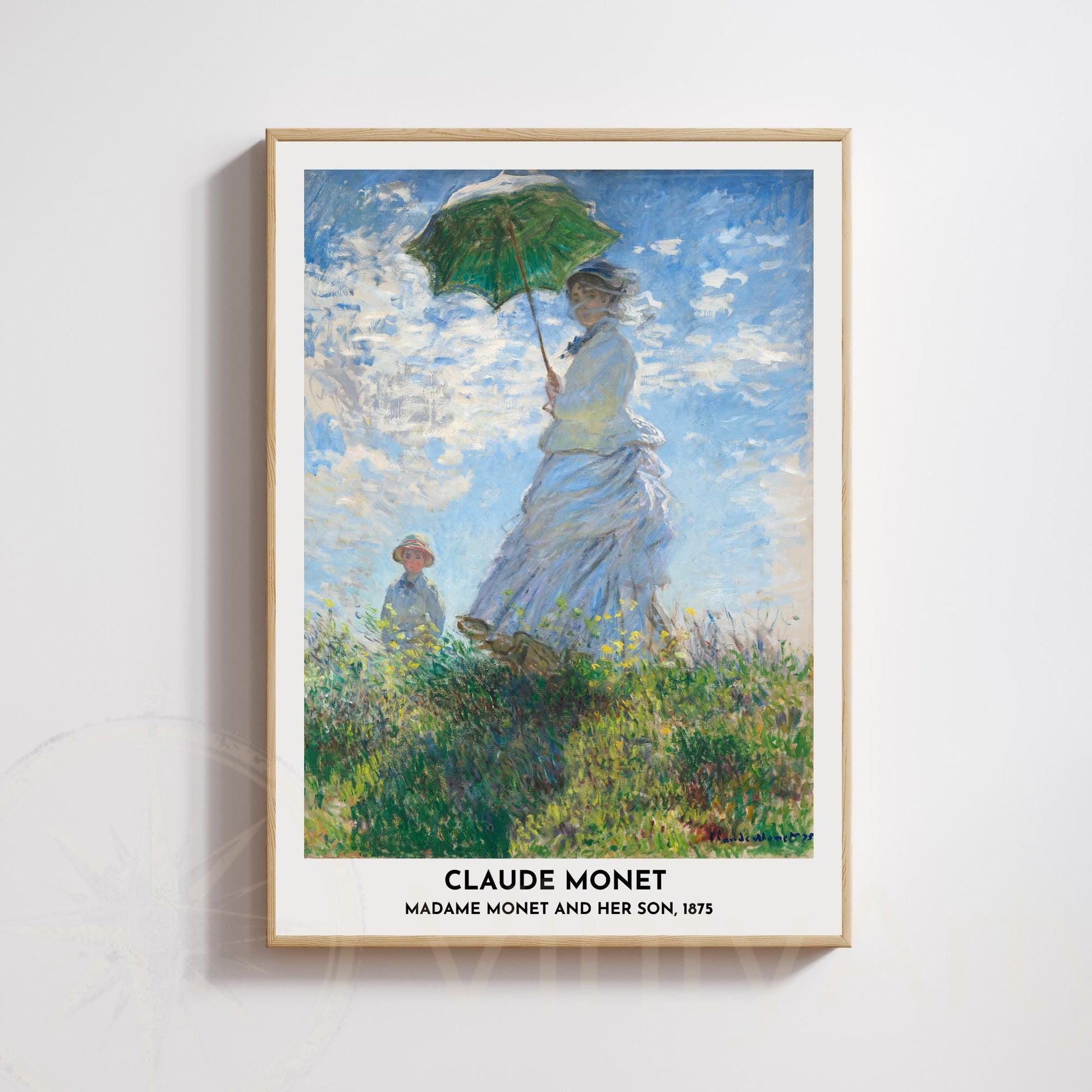 Claude Monet Poster – Madame Monet and Her Son, 1875 – Impressionist Wall Art