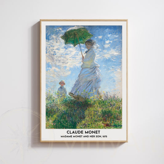 Claude Monet Poster – Madame Monet and Her Son, 1875 – Impressionist Wall Art