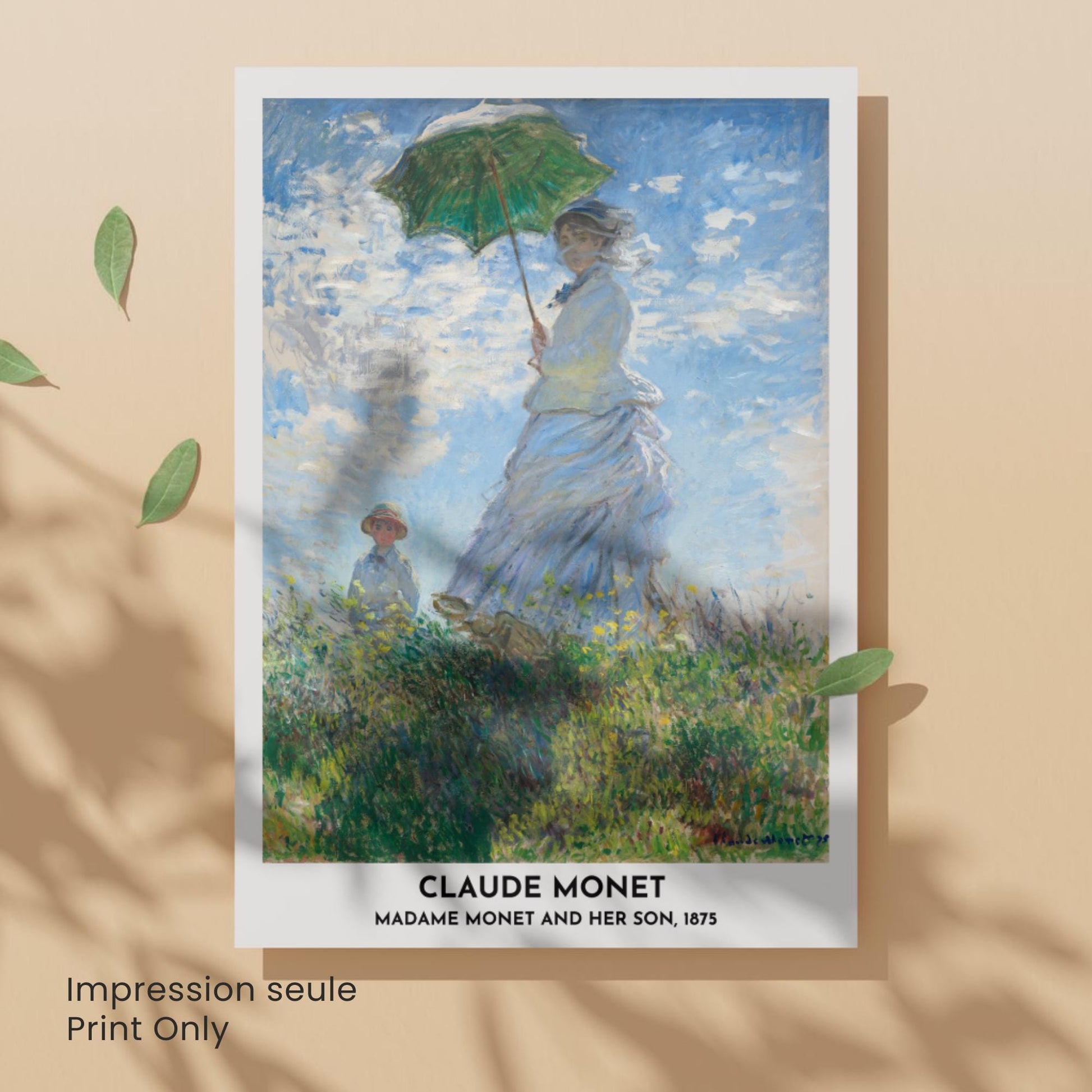 Affiche Claude Monet – Madame Monet et son fils, 1875 – Poster impressionniste