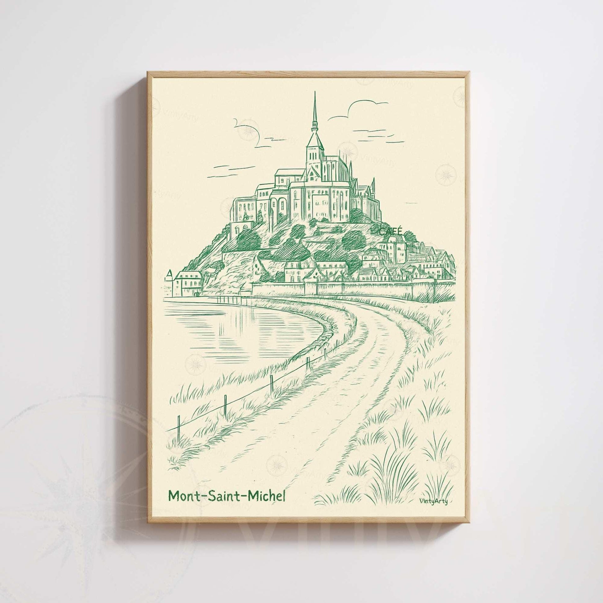 Affiche Mont Saint-Michel | Poster vintage France | Décoration murale Normandie