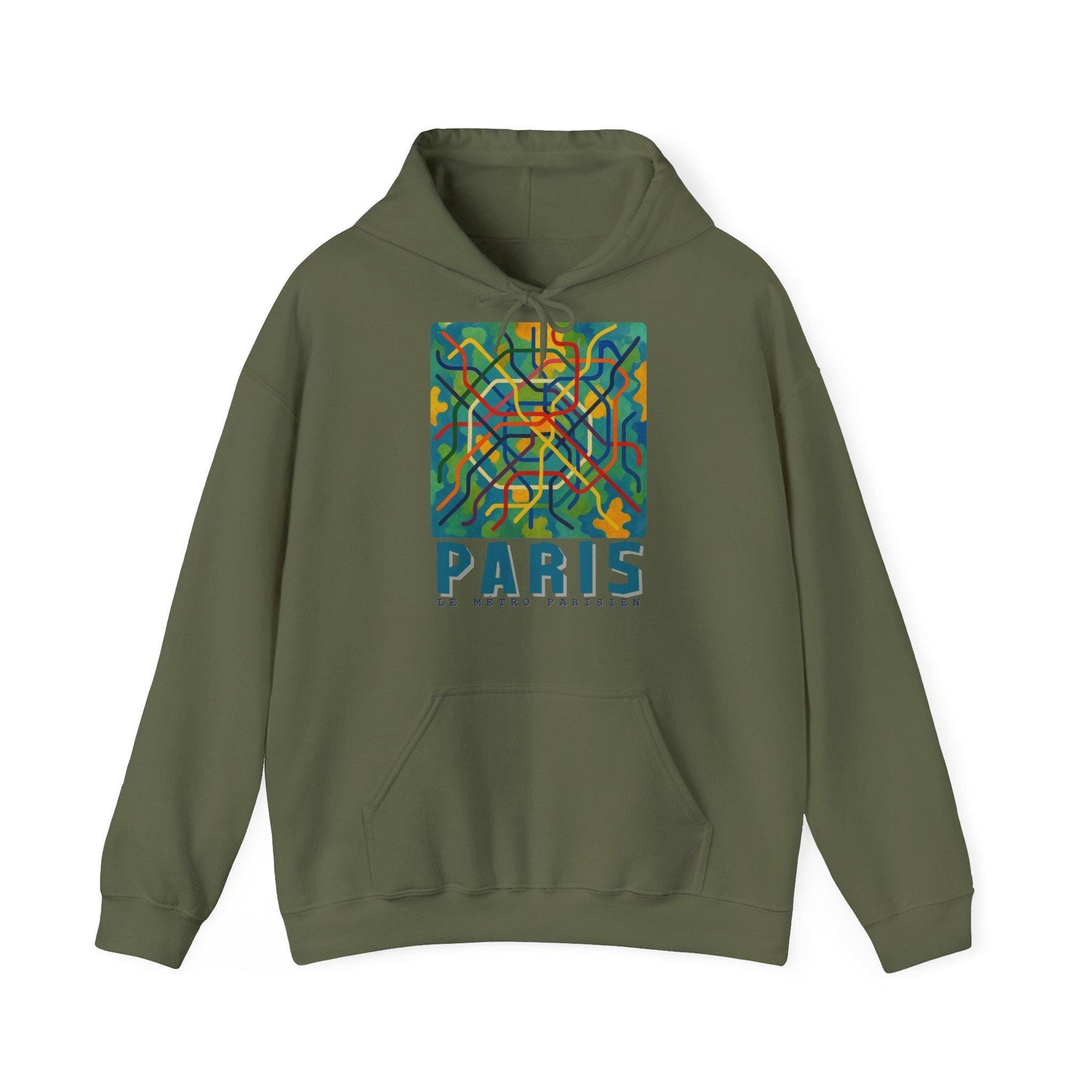 Sweat à capuche Paris – Hoodie unisexe avec design métro parisien, sweat graphique, streetwear tendance, idée cadeau voyage
