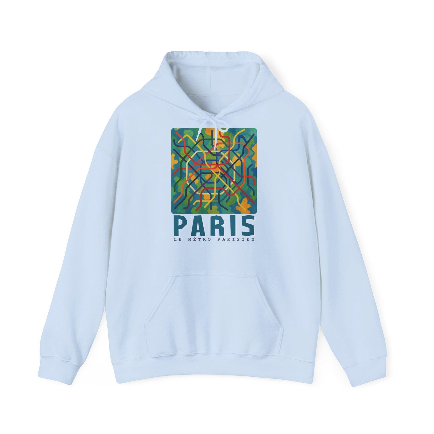Sweat à capuche Paris – Hoodie unisexe avec design métro parisien, sweat graphique, streetwear tendance, idée cadeau voyage