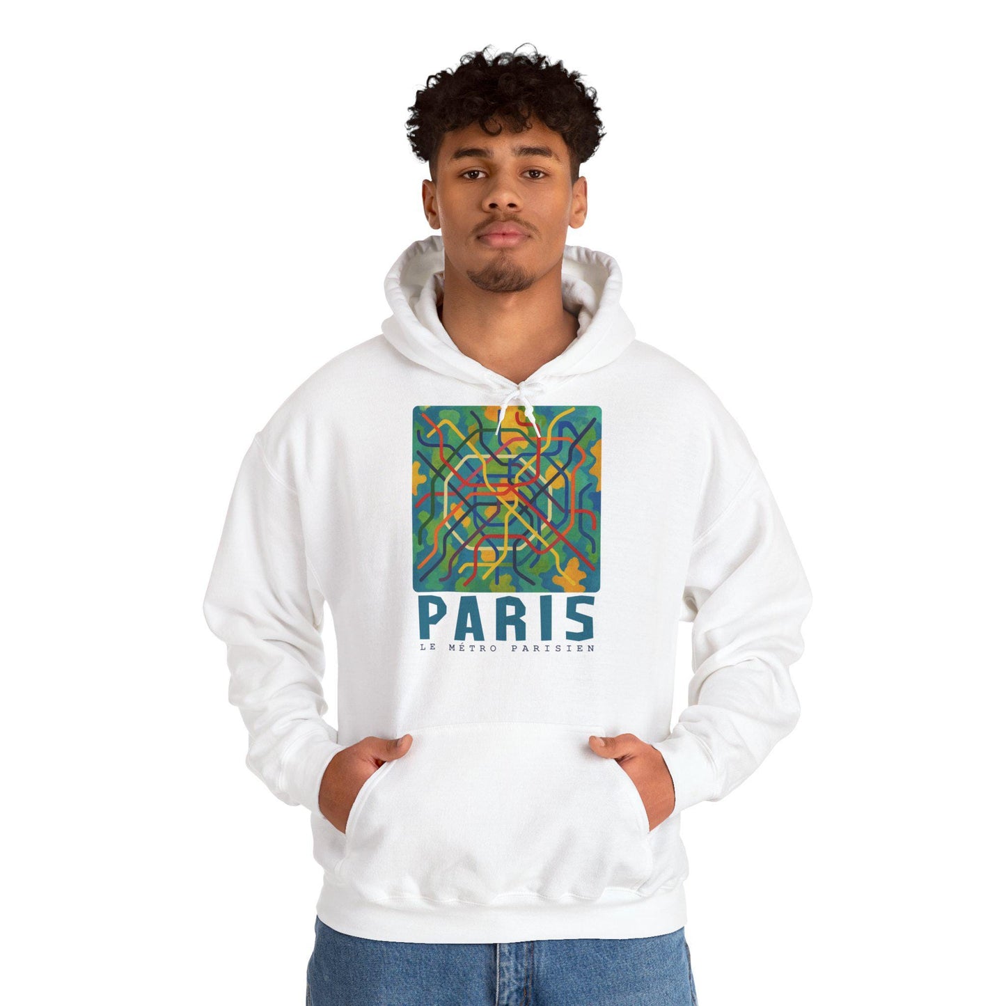 Sweat à capuche Paris – Hoodie unisexe avec design métro parisien, sweat graphique, streetwear tendance, idée cadeau voyage