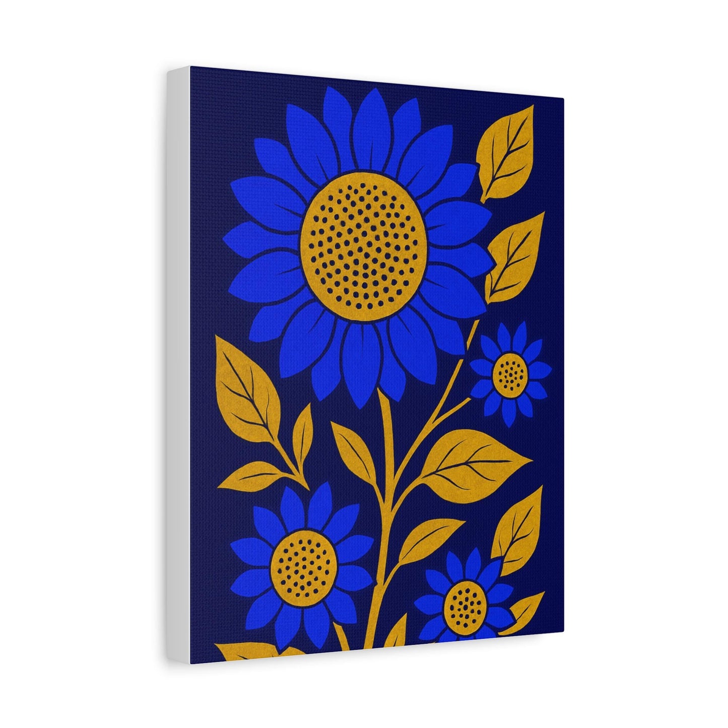 Bold Floral Canvas Art Print, Blue Sunflower Wall Decor, Home Decoration, Gift for Garden Lovers, Nursery Wall Art, Modern Art Piece