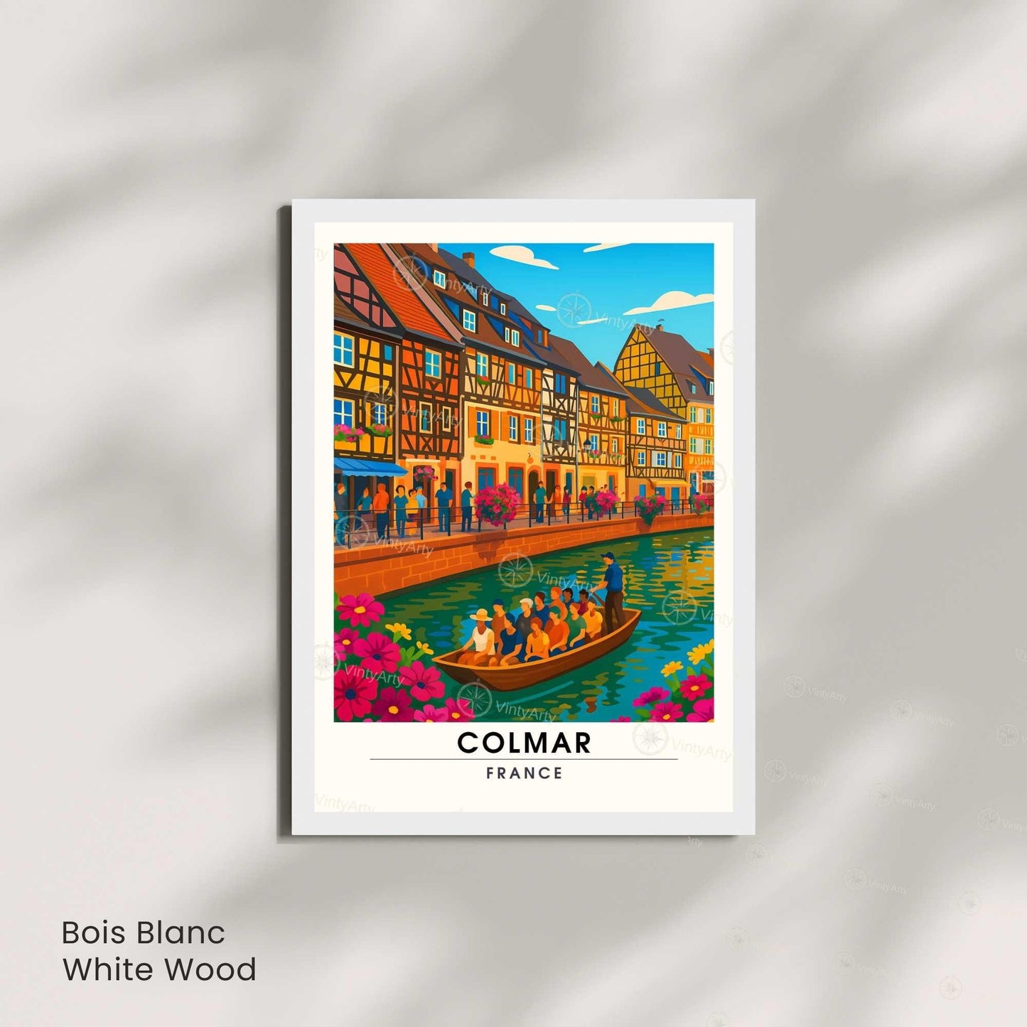 Affiche Colmar France | Poster Voyage Alsace | Décoration Murale Maisons à Colombages