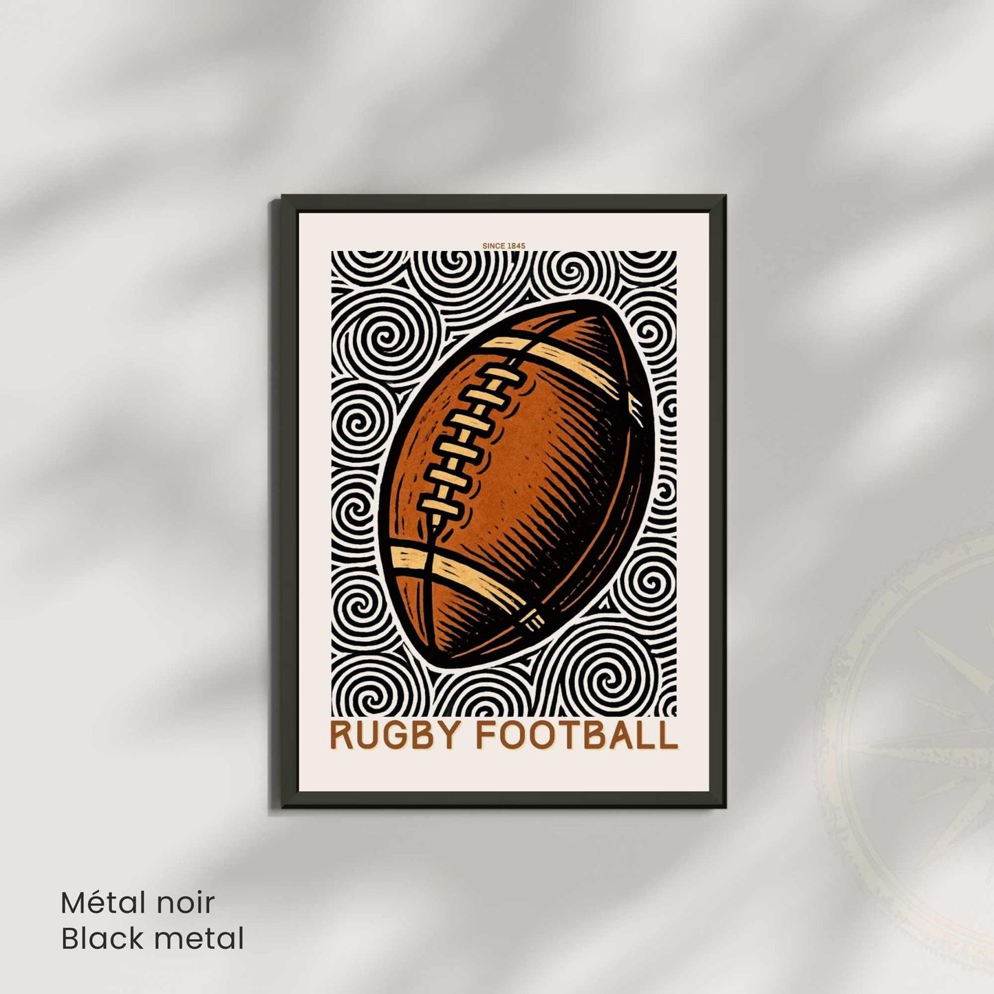 Affiche Rugby Football | Poster Sport Vintage | Décoration Murale Rétro Rugby | Affiche Rugby
