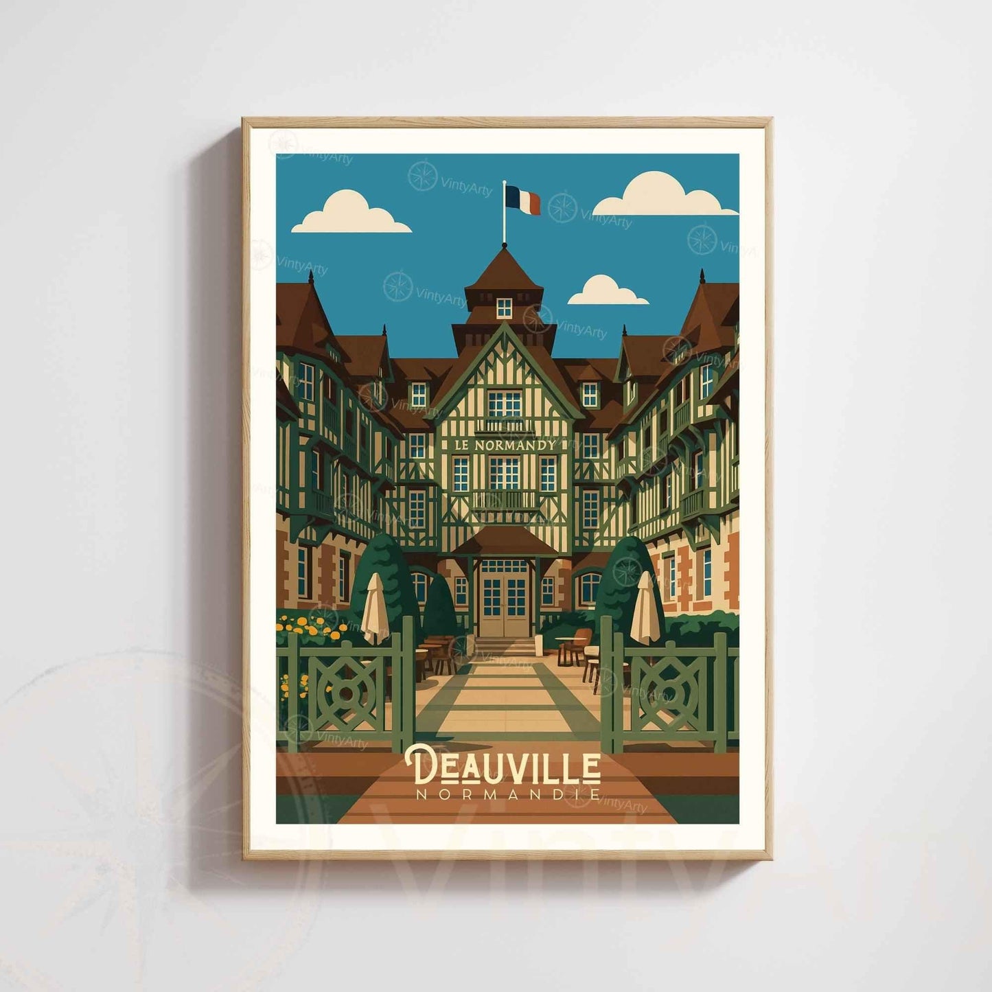 Affiche Deauville – Poster vintage Normandie, décoration murale, idée cadeau Normandie
