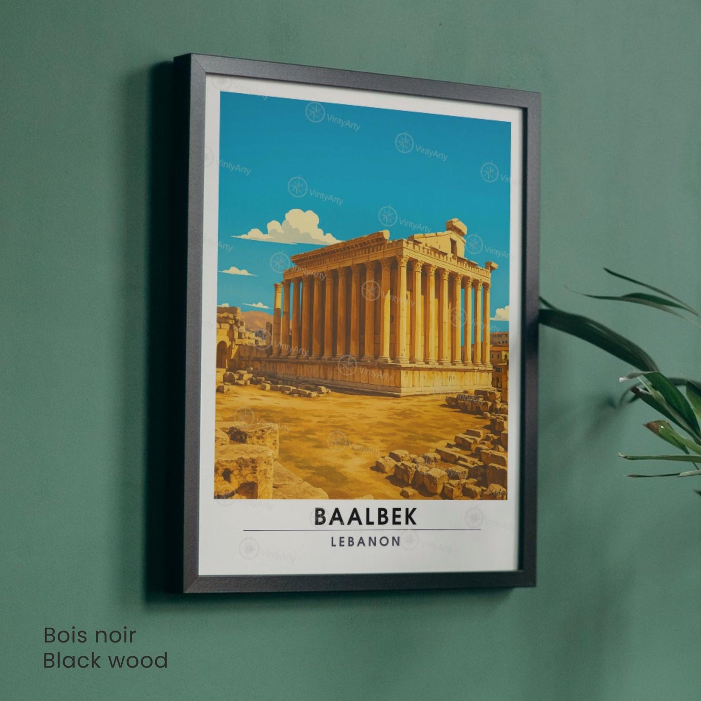 Affiche Baalbek | Poster Temple de Bacchus | Affiche de voyage Liban