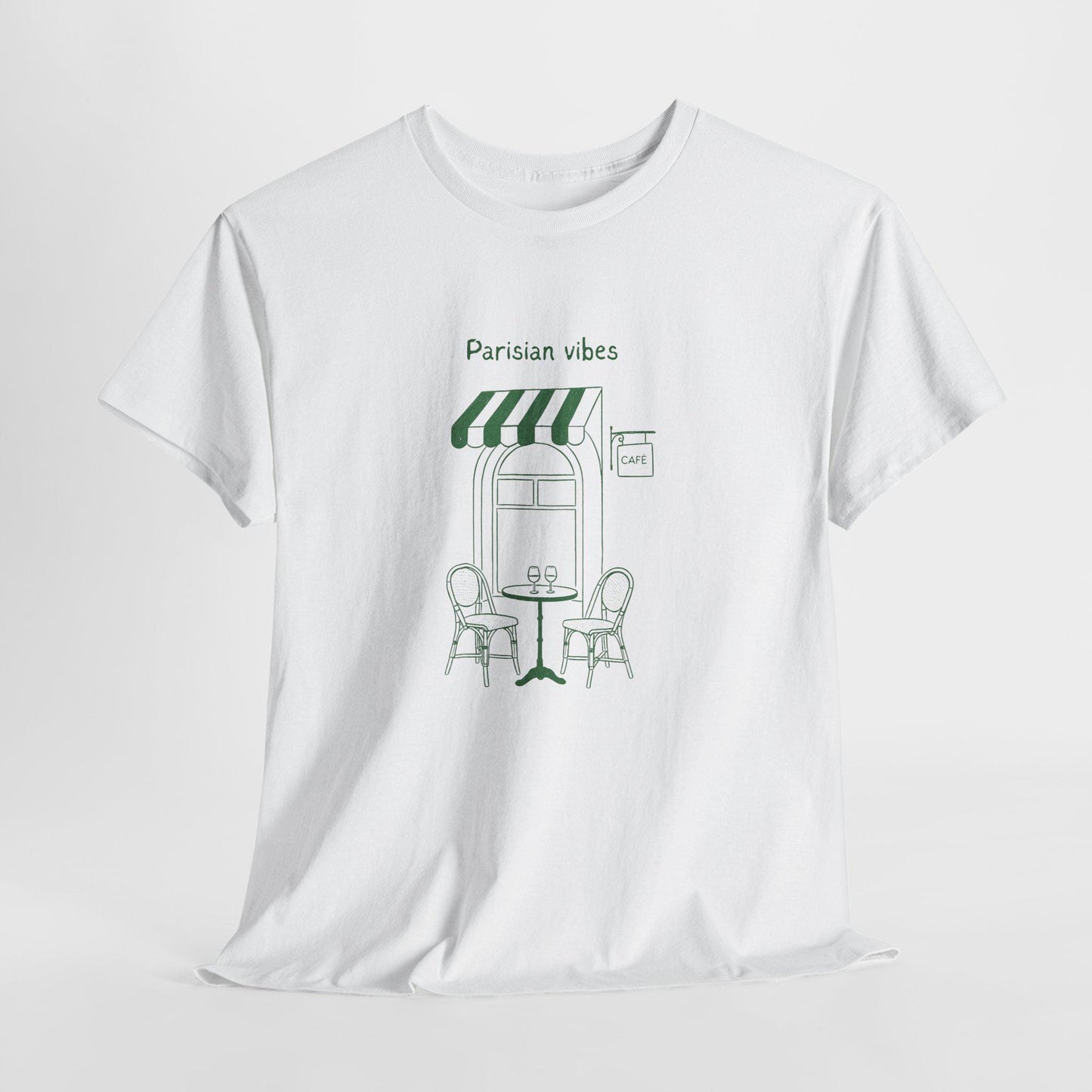 T-shirt chic à l'esprit parisien, haut décontracté, t-shirt Paris, vêtement à l'esthétique française, style printanier