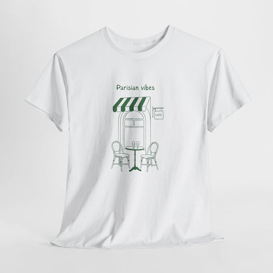 T-shirt chic à l'esprit parisien, haut décontracté, t-shirt Paris, vêtement à l'esthétique française, style printanier