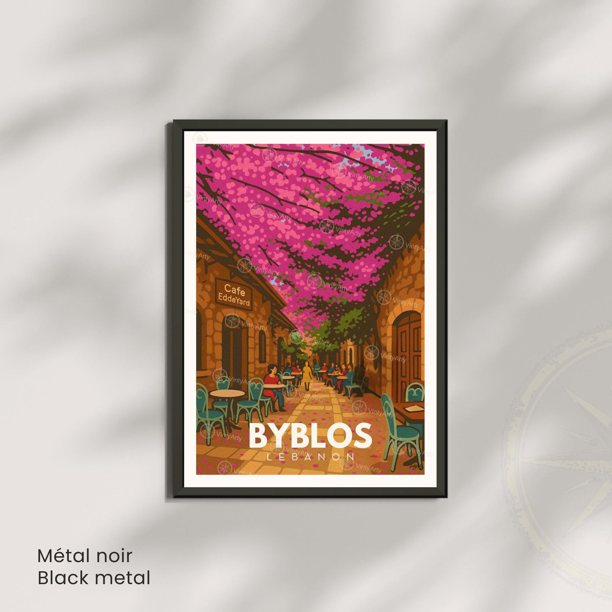 Affiche Byblos Liban | Poster Voyage Vintage | Illustration Rue Fleurie