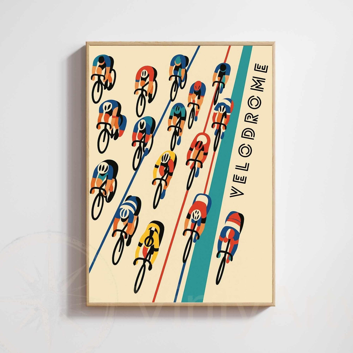 Affiche Cyclisme Vélodrome | Poster Vintage Vélo | Illustration Sportive Murale