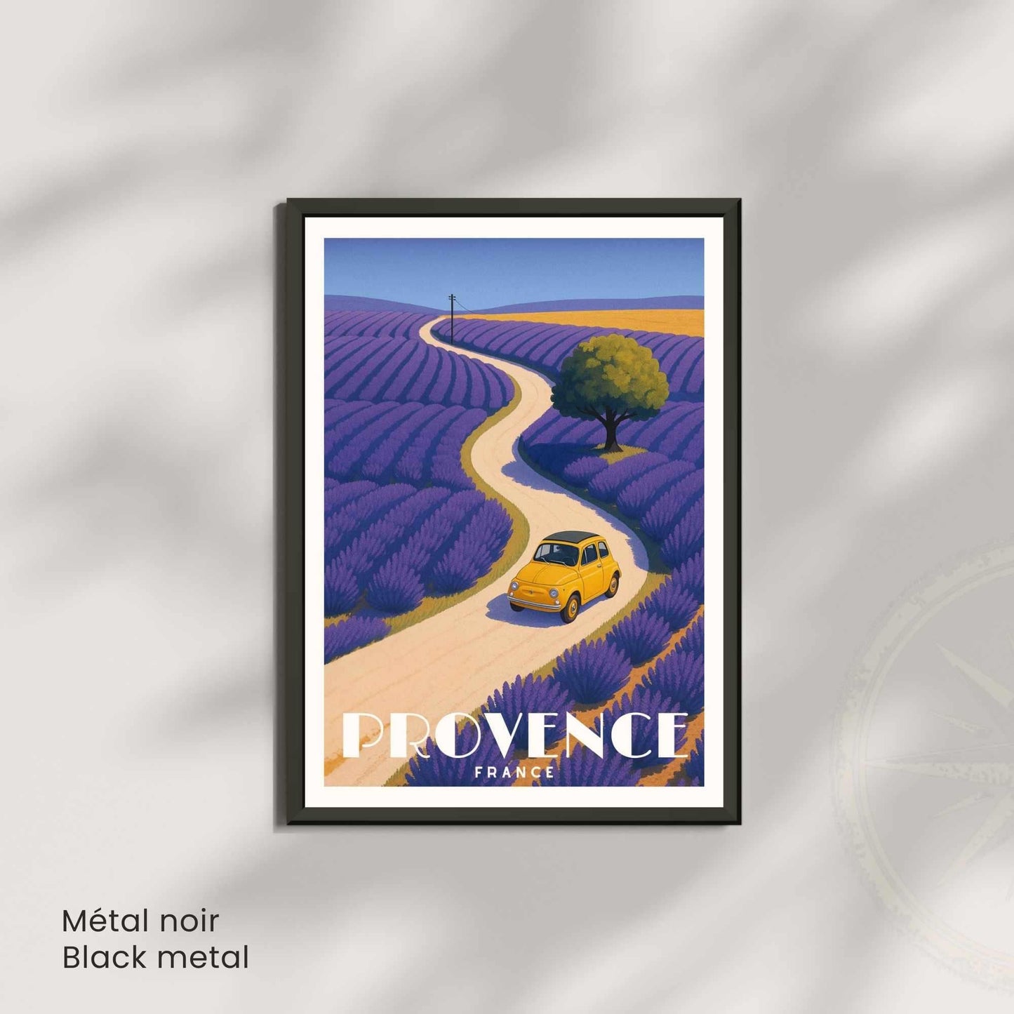 Affiche Provence Lavande | Poster Vintage France | Illustration Retro Voyage