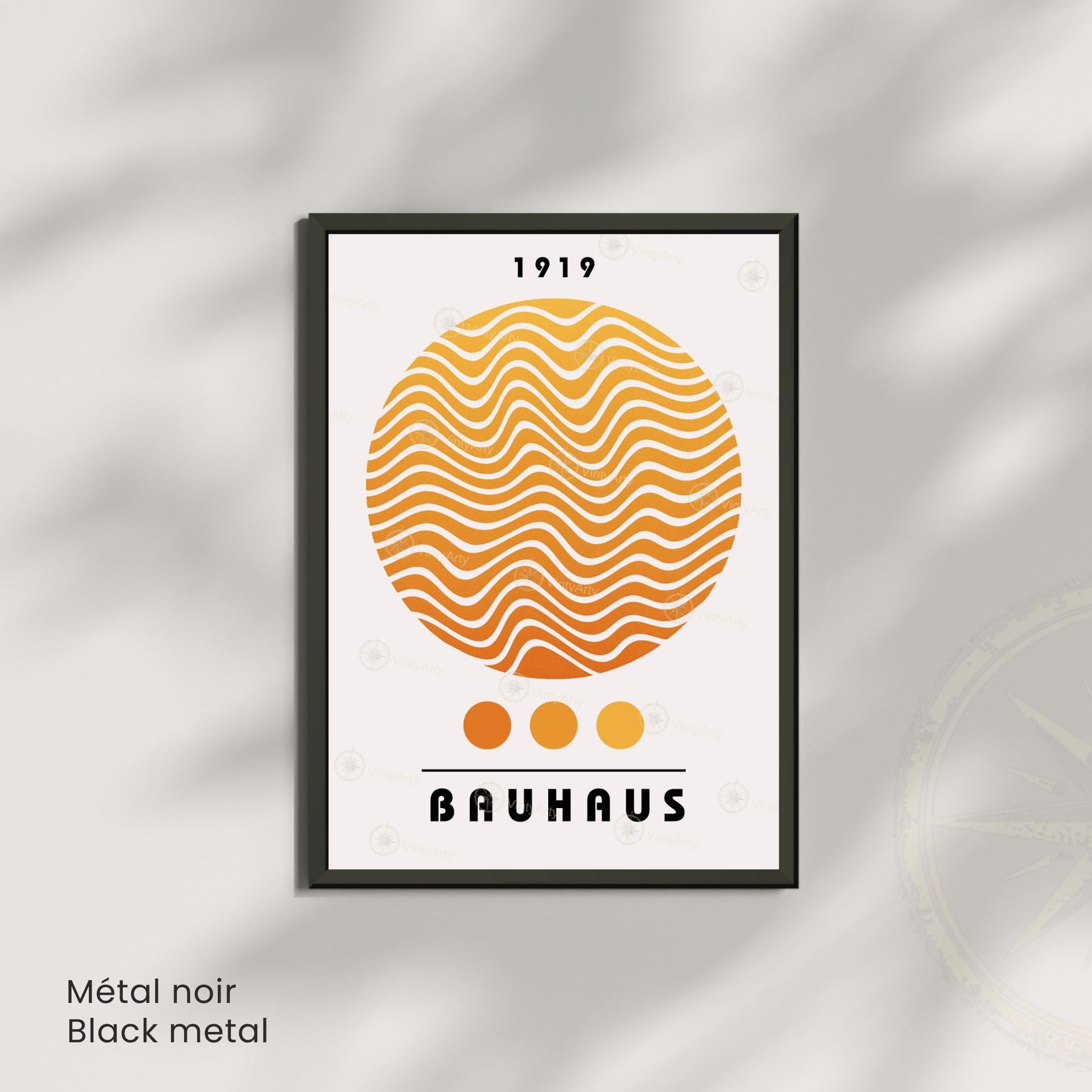 Affiche Bauhaus 1919 Cercle Orange – Poster Graphique Vintage, Impression Murale Moderne, Déco Design Minimaliste