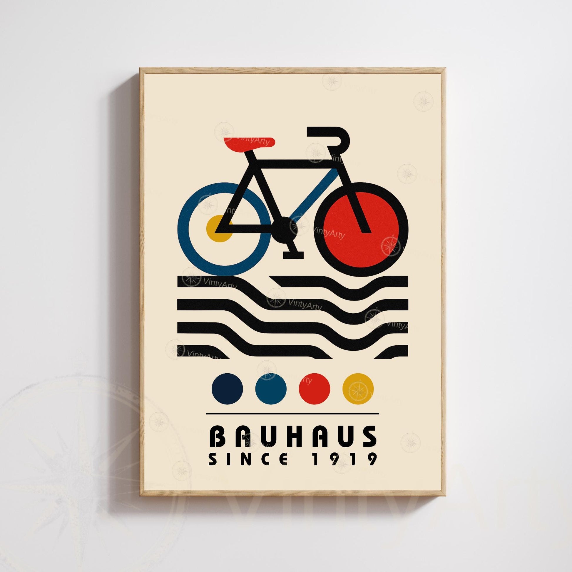 Bauhaus Bike Poster – Modern Geometric Wall Art, Abstract Print 1919