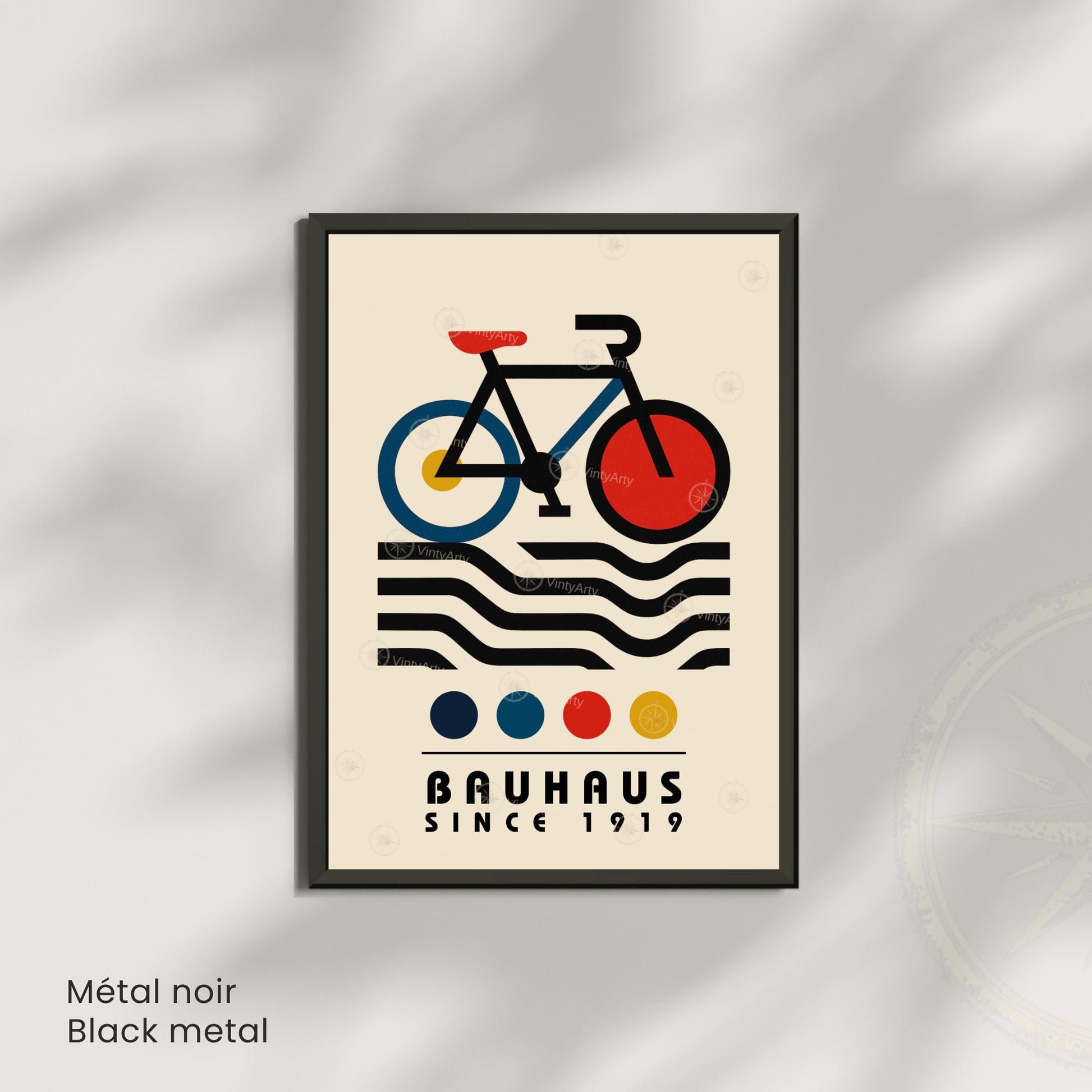 Affiche Bauhaus vélo – Poster géométrique moderne, art abstrait 1919