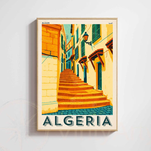 Affiche Alger | Poster Vintage Algérie | Affiche Casbah, Algérie