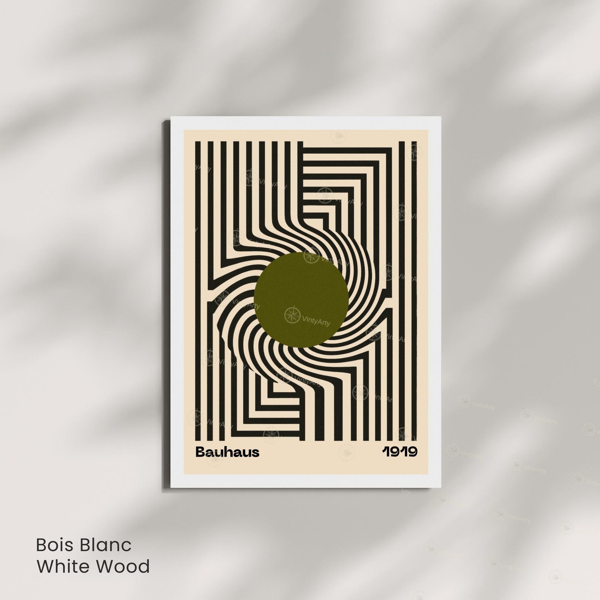 Affiche Bauhaus 1919 – Poster géométrique noir et vert, art abstrait moderne