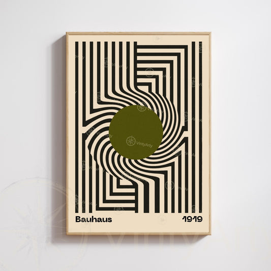 Bauhaus Poster 1919 – Abstract Black and Green Geometric Art Print