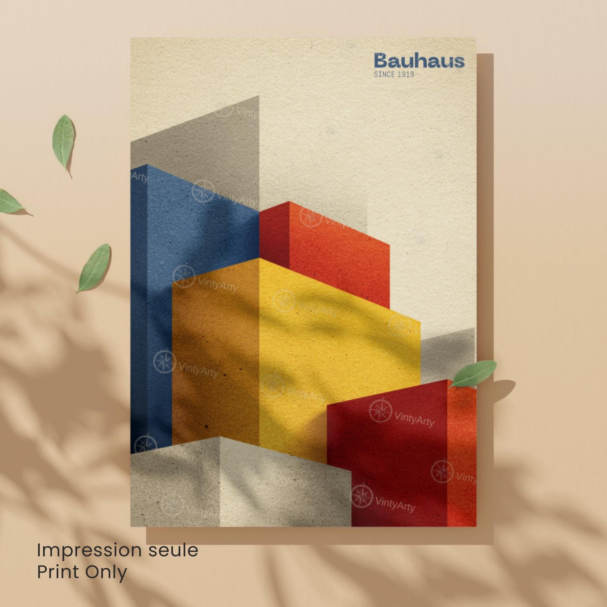 Affiche Bauhaus 1919 – Art Géométrique Abstrait, Impression Moderne