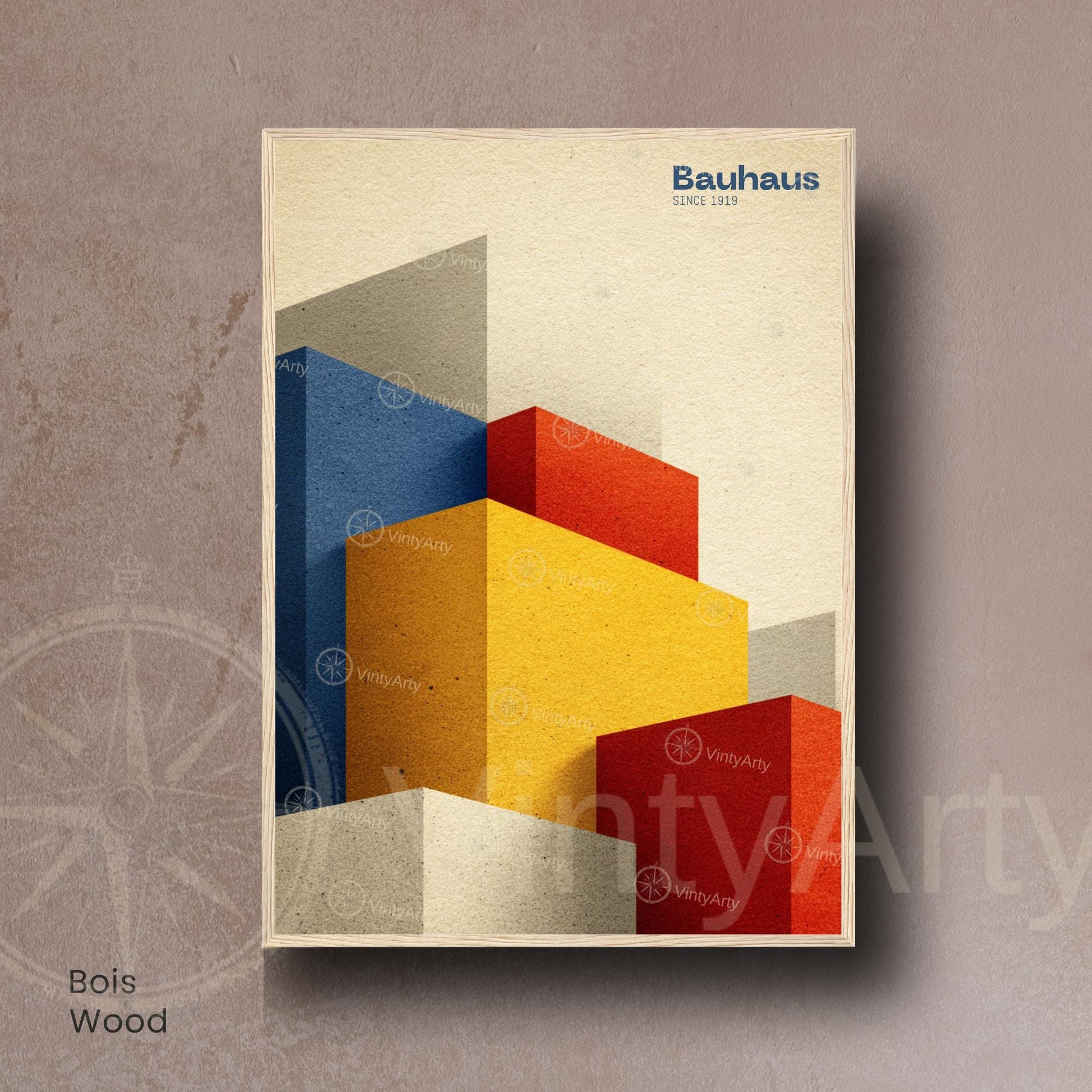 Affiche Bauhaus 1919 – Art Géométrique Abstrait, Impression Moderne