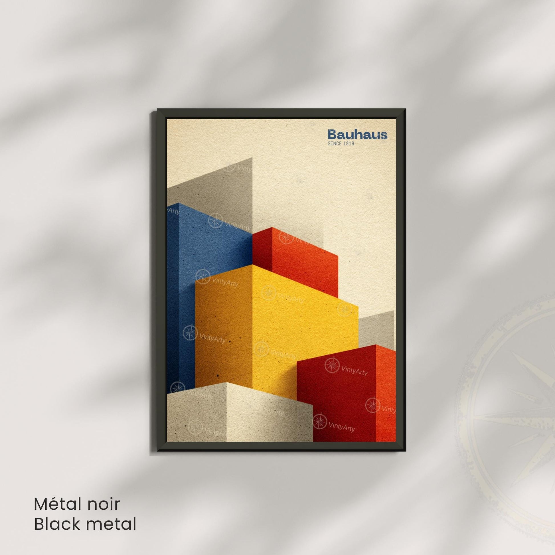 Affiche Bauhaus 1919 – Art Géométrique Abstrait, Impression Moderne