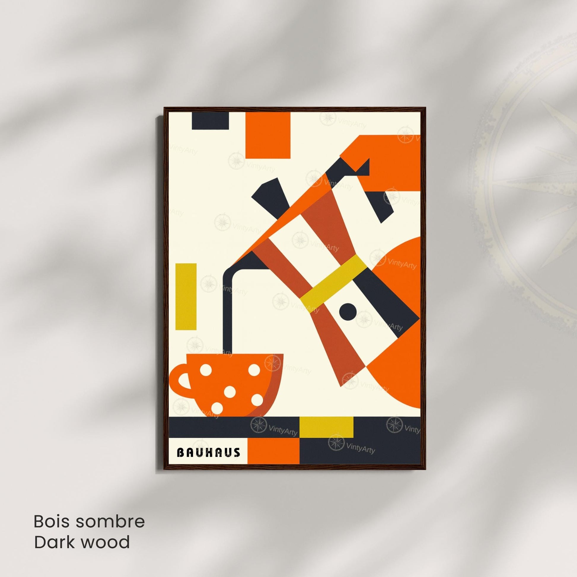 Affiche Bauhaus Café – Poster Abstrait Moderne, Art Géométrique