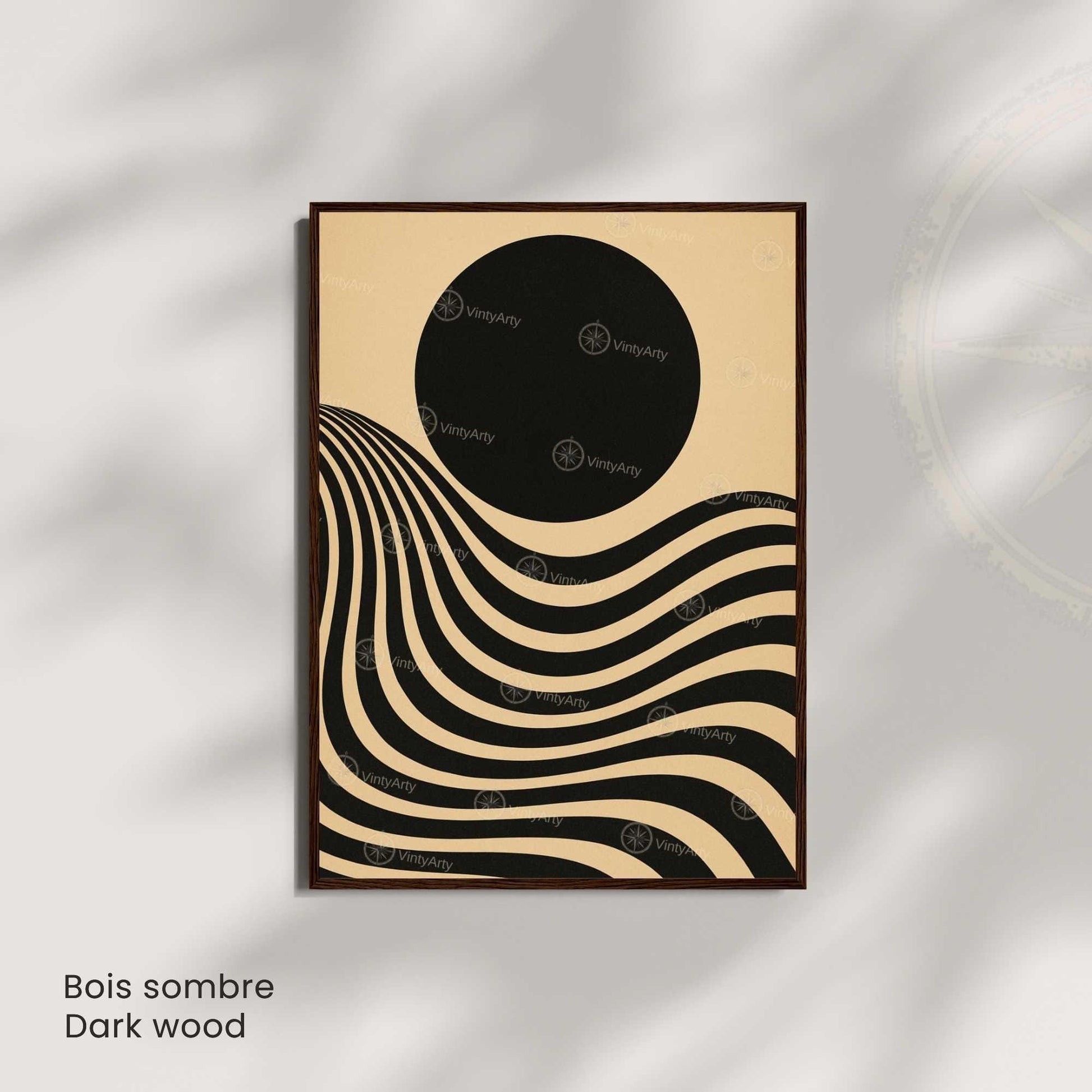 Affiche Bauhaus Noir et Beige – Poster Abstrait Minimaliste, Décoration Murale