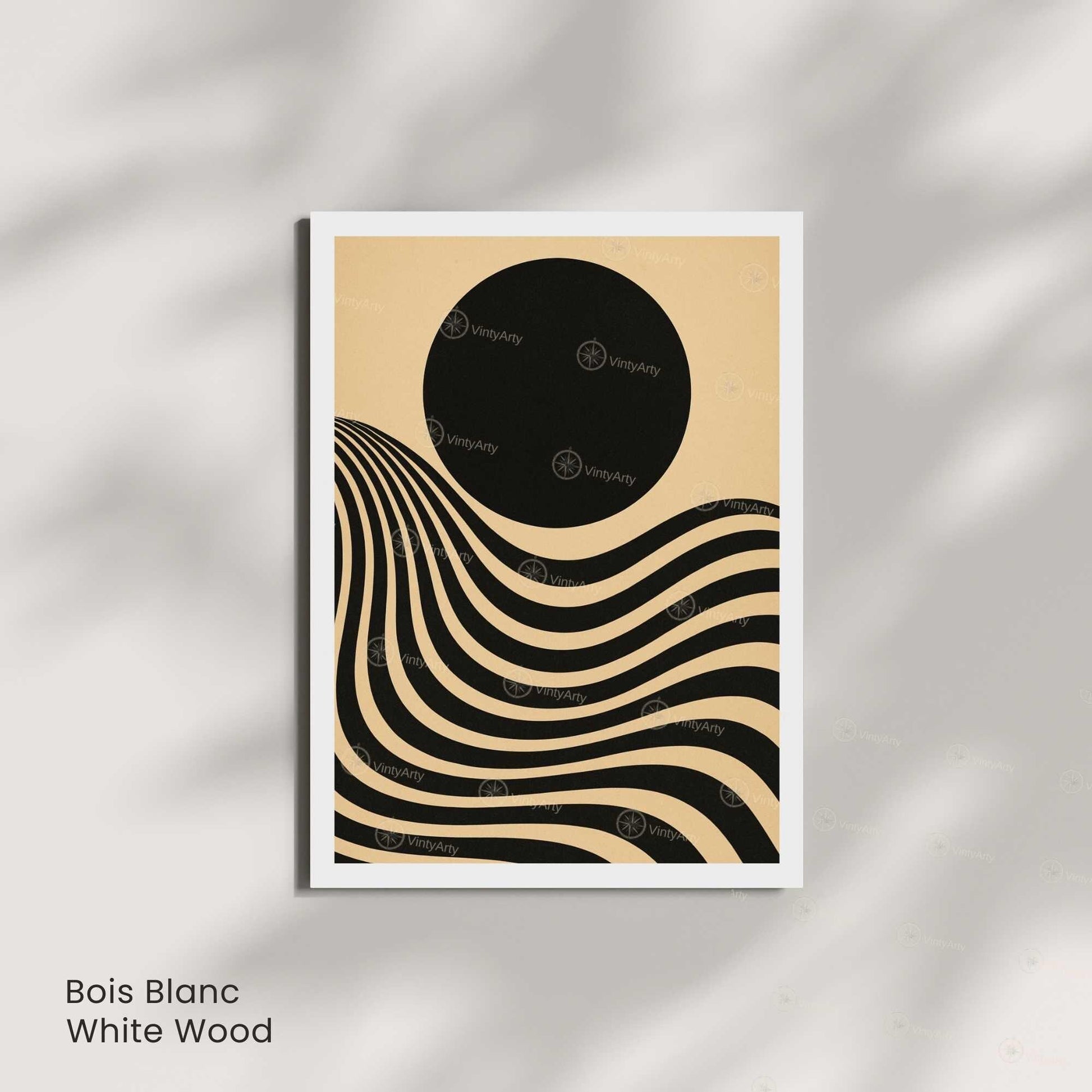 Affiche Bauhaus Noir et Beige – Poster Abstrait Minimaliste, Décoration Murale