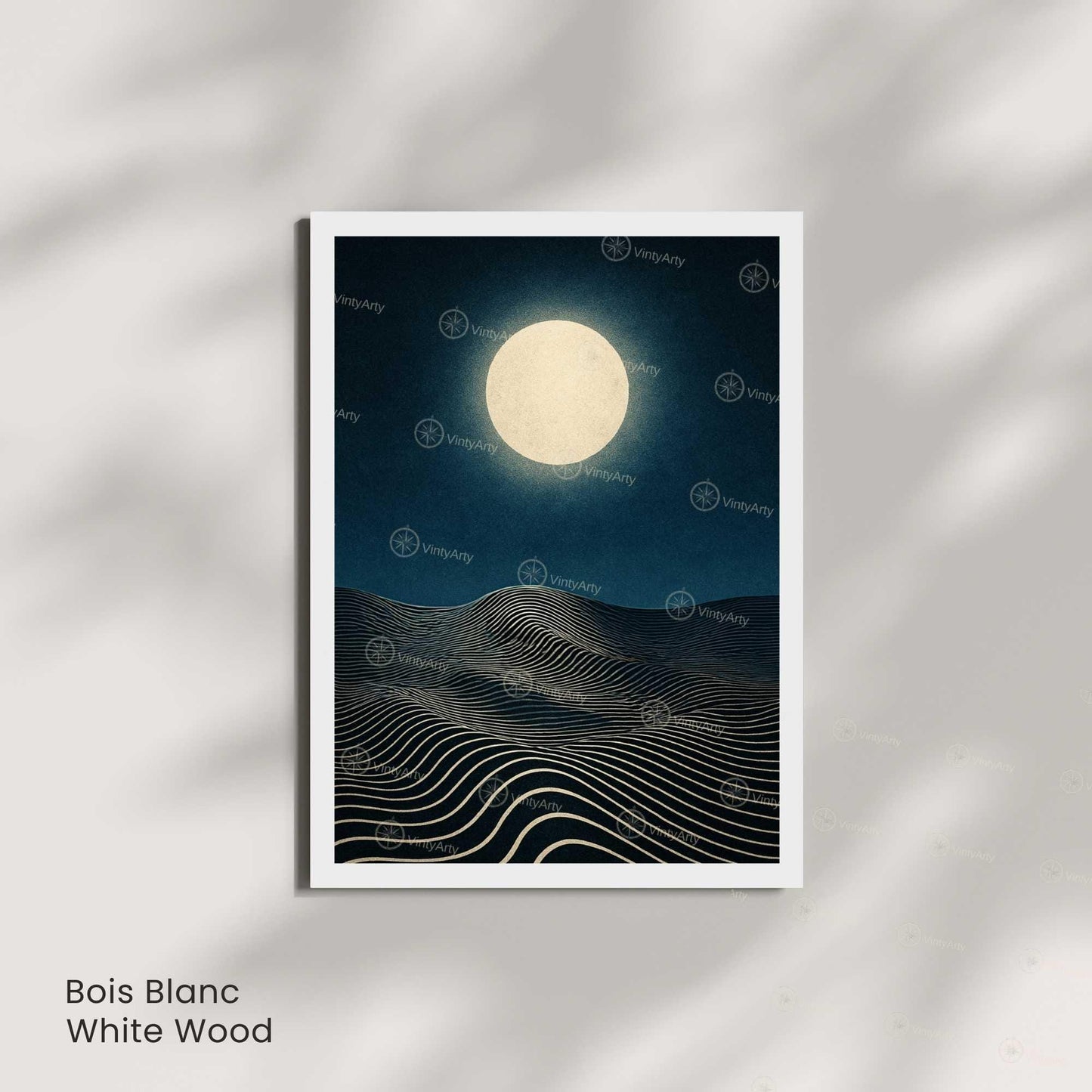 Affiche Lune Minimaliste – Poster abstrait nuit étoilée – Art mural moderne