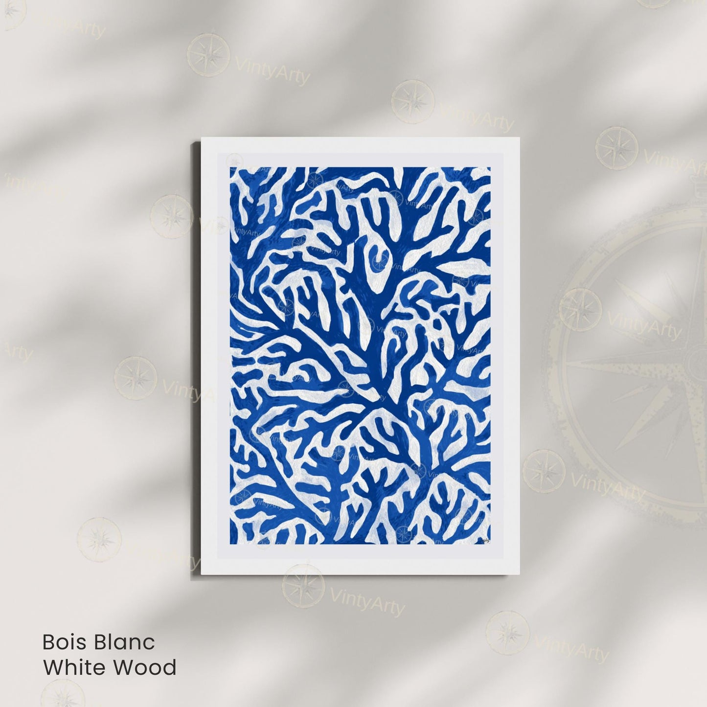 Affiche Matisse Bleu – Poster corail abstrait – Art mural moderne