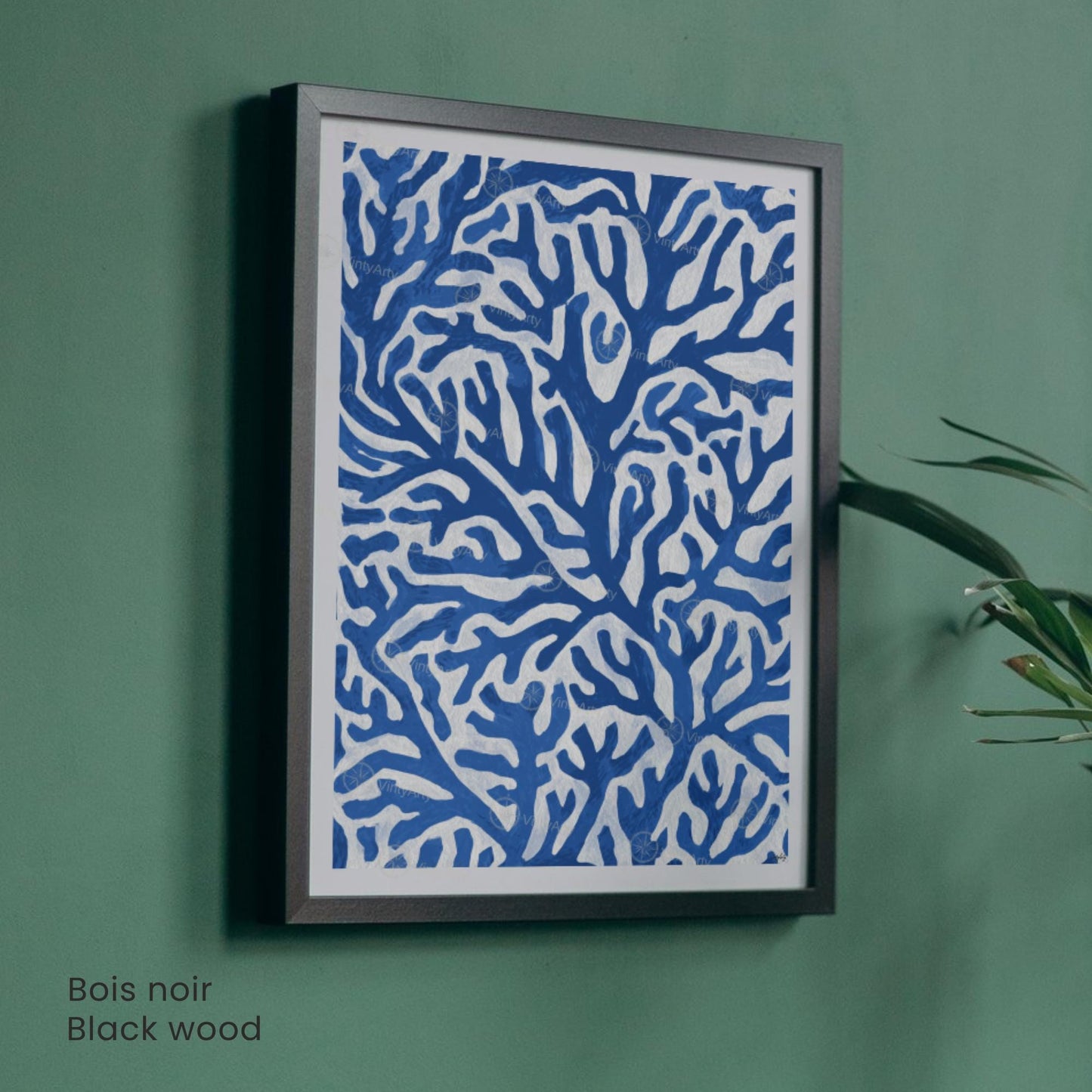 Affiche Matisse Bleu – Poster corail abstrait – Art mural moderne