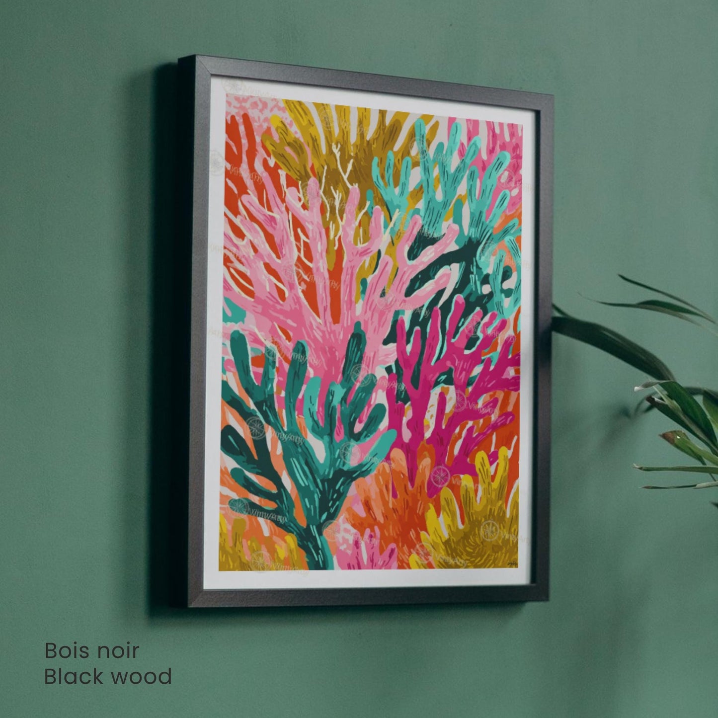 Affiche Matisse corail multicolore – Poster marin abstrait – Art mural moderne