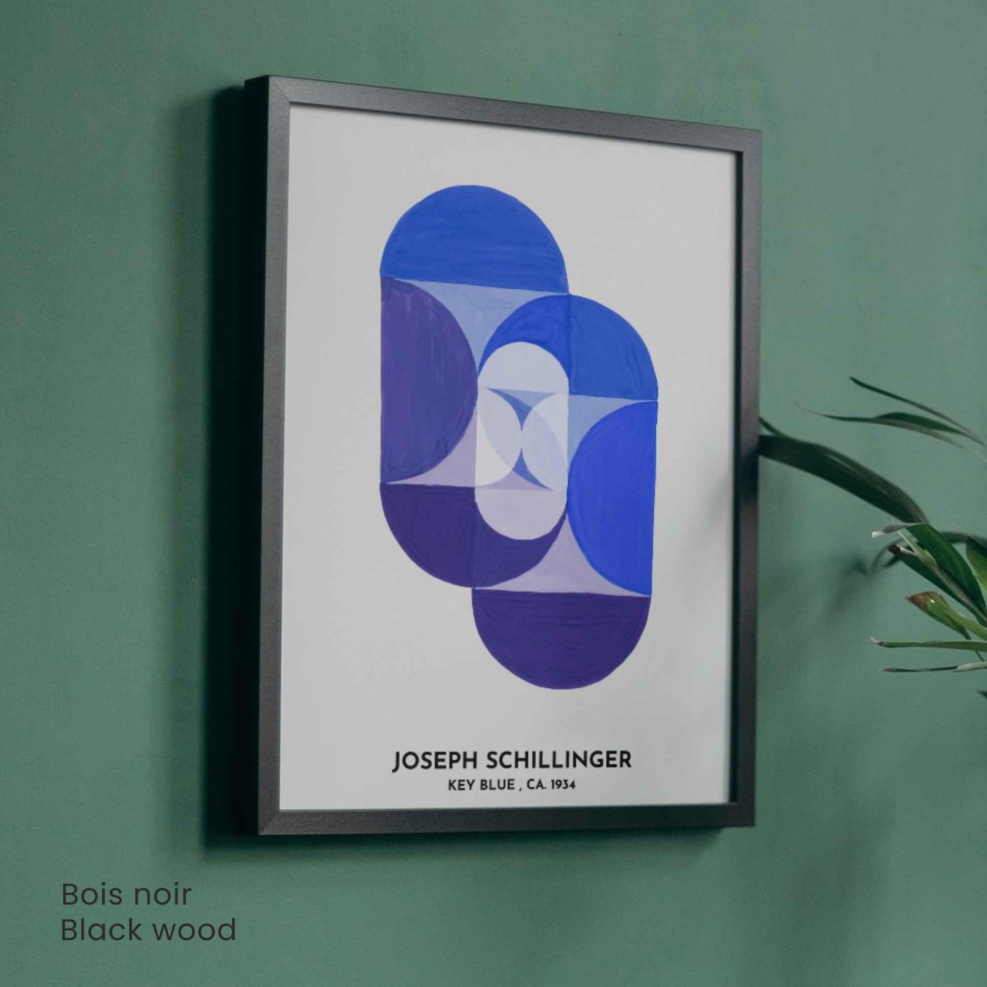 Affiche abstraite bleue – Joseph Schillinger Key Blue 1934 – Poster art géométrique vintage