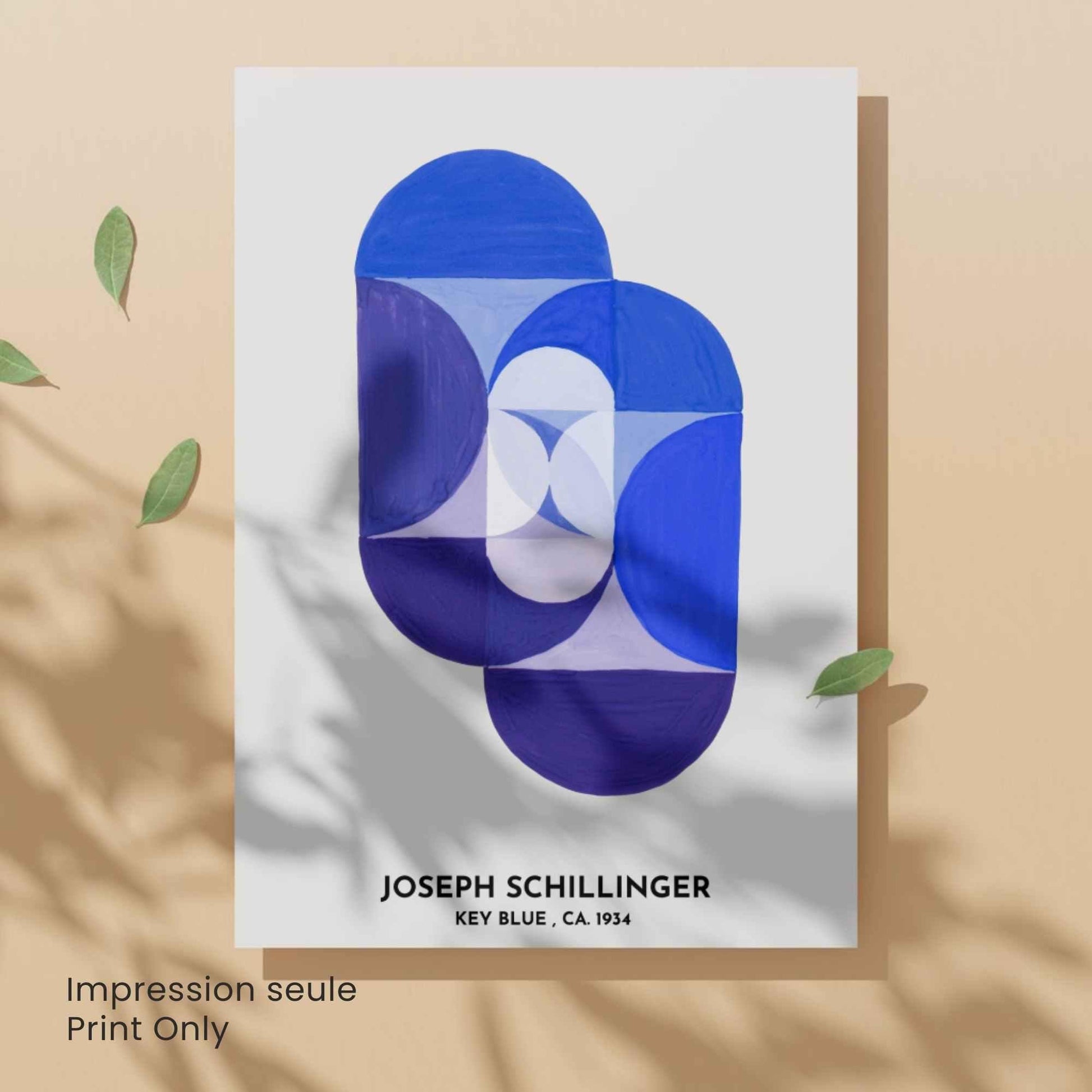 Affiche abstraite bleue – Joseph Schillinger Key Blue 1934 – Poster art géométrique vintage