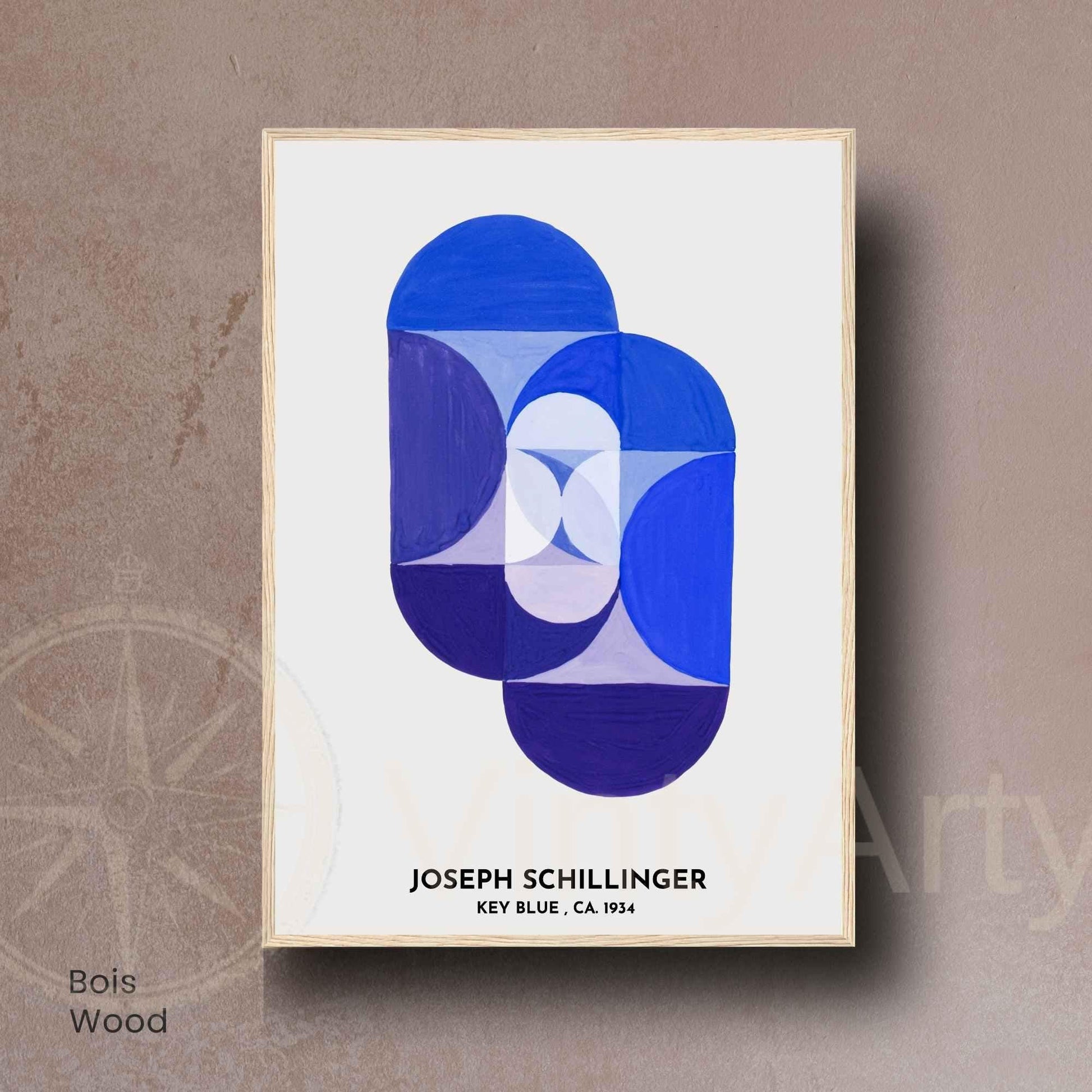 Affiche abstraite bleue – Joseph Schillinger Key Blue 1934 – Poster art géométrique vintage