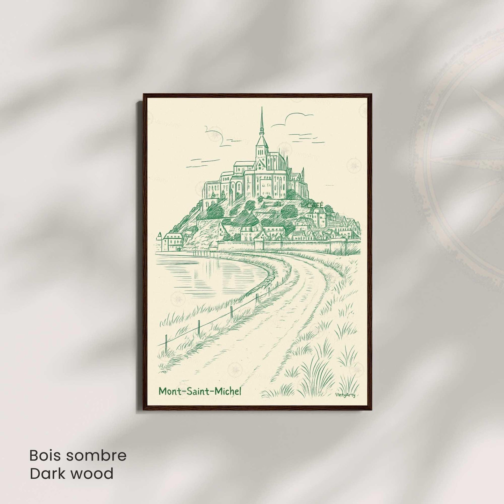 Affiche Mont Saint-Michel | Poster vintage France | Décoration murale Normandie