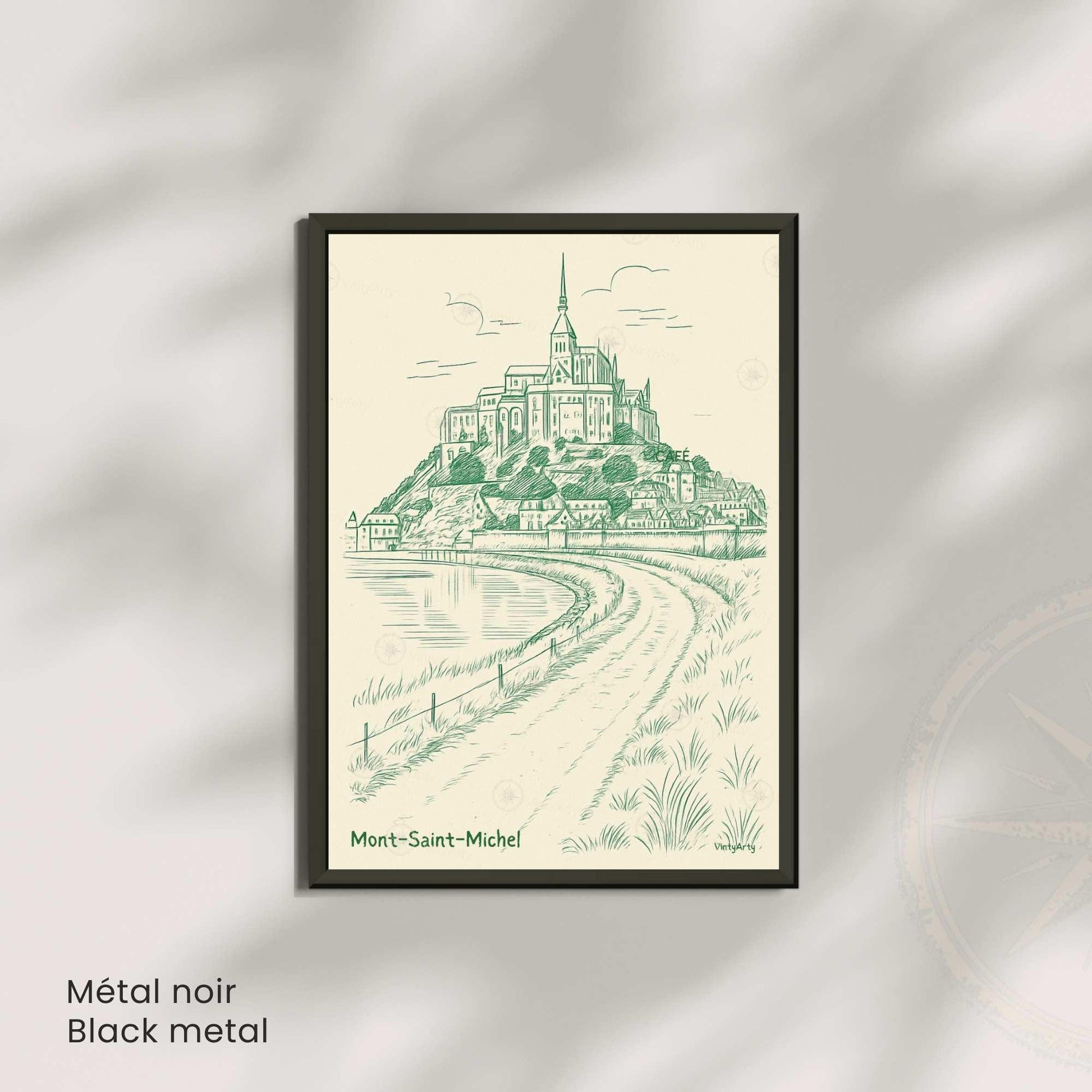 Affiche Mont Saint-Michel | Poster vintage France | Décoration murale Normandie