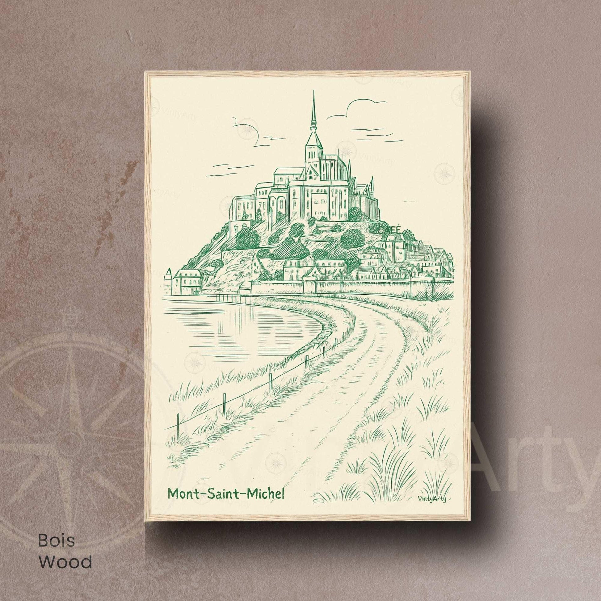 Affiche Mont Saint-Michel | Poster vintage France | Décoration murale Normandie