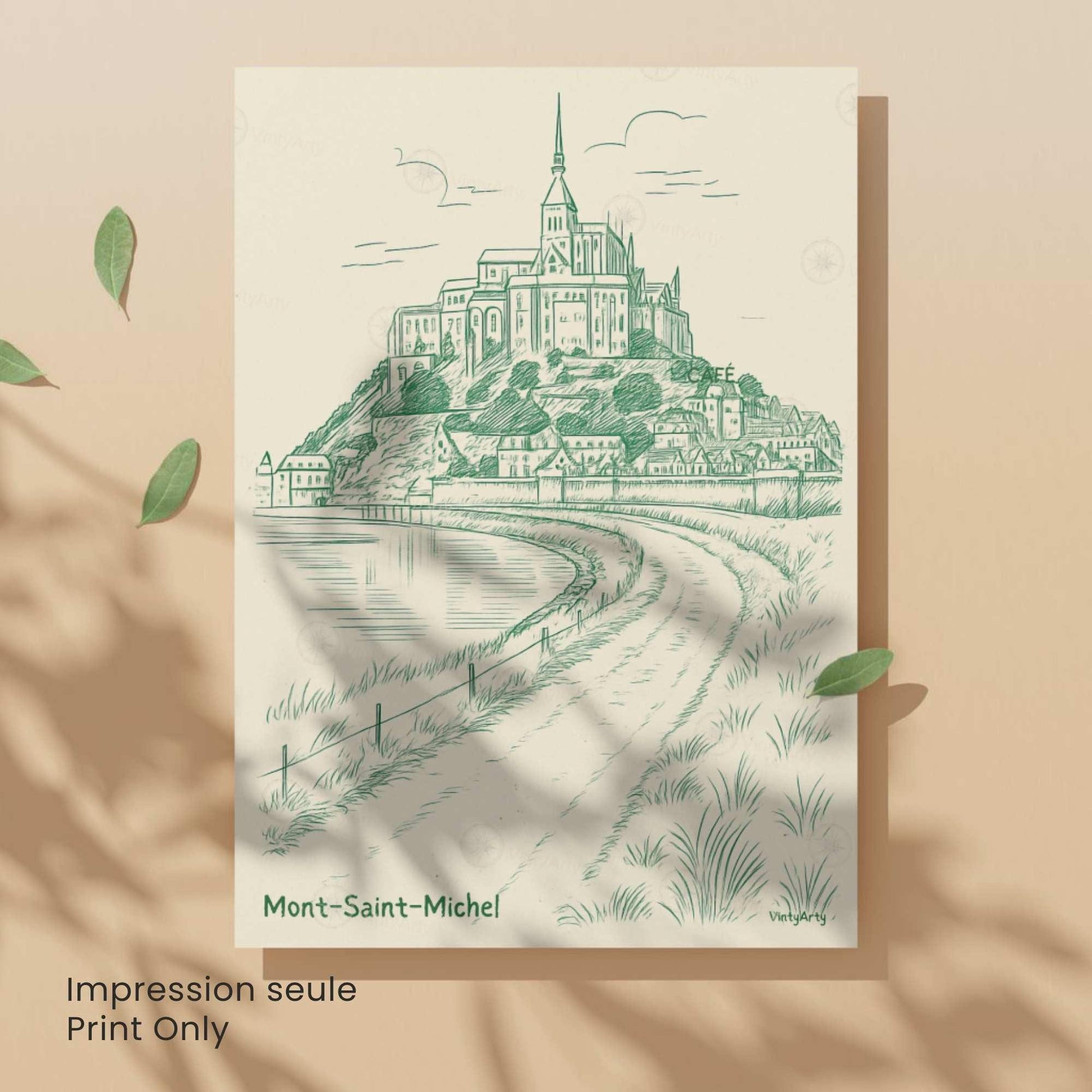 Affiche Mont Saint-Michel | Poster vintage France | Décoration murale Normandie